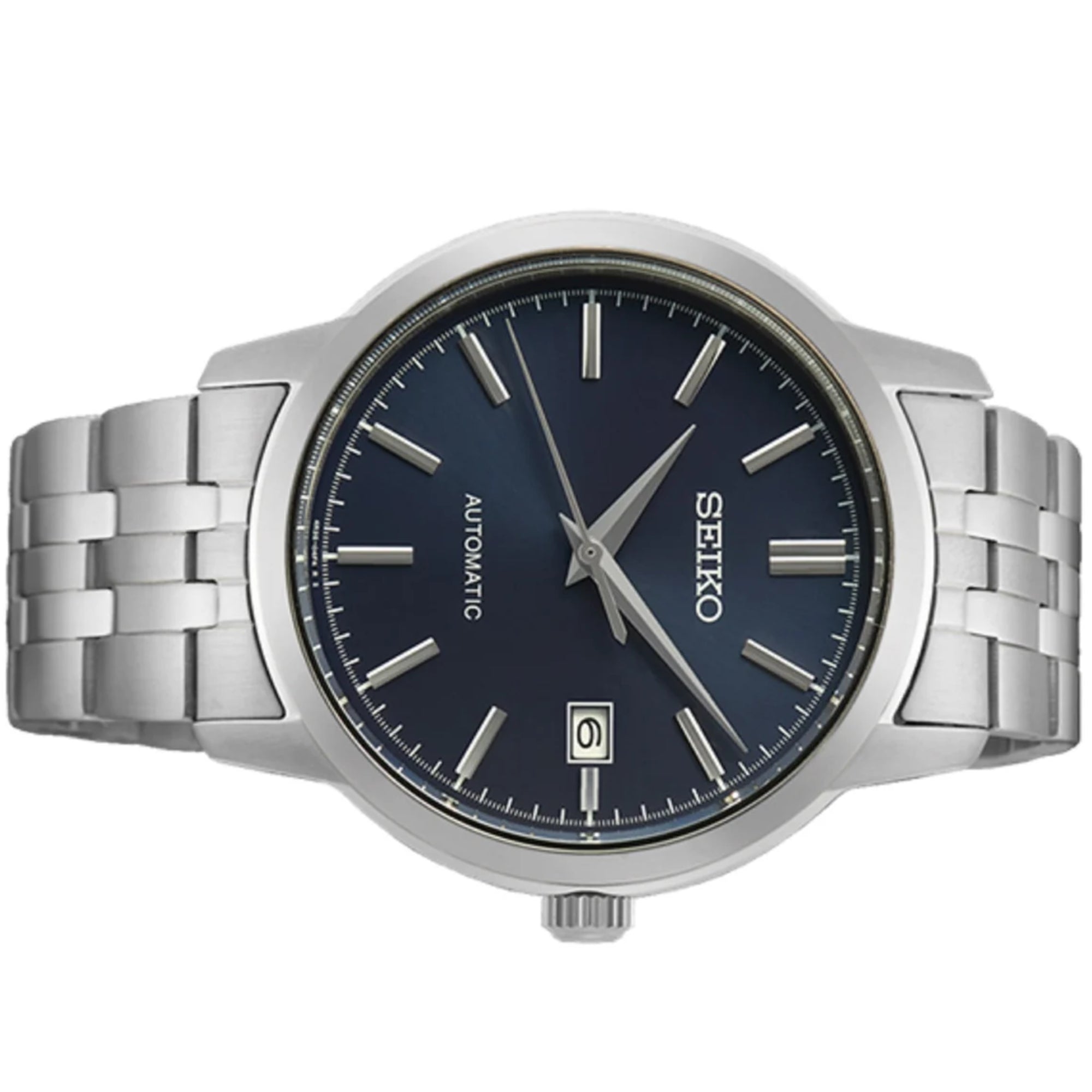 Seiko Essentials 41mm Blue Dial Steel Mens Automatic Watch SRPH87K1