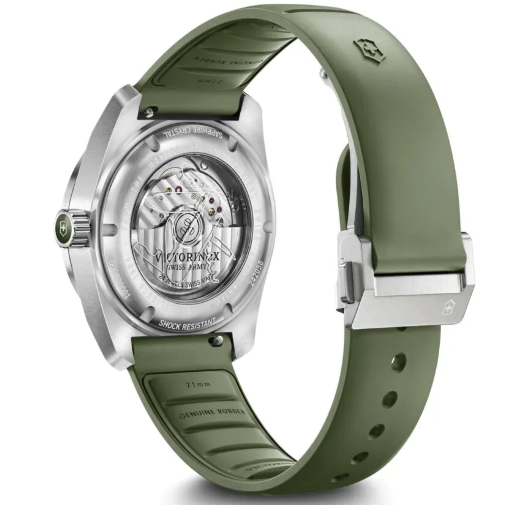 Victorinox Concept One 39mm Green Dial Rubber Automatic Watch 242058