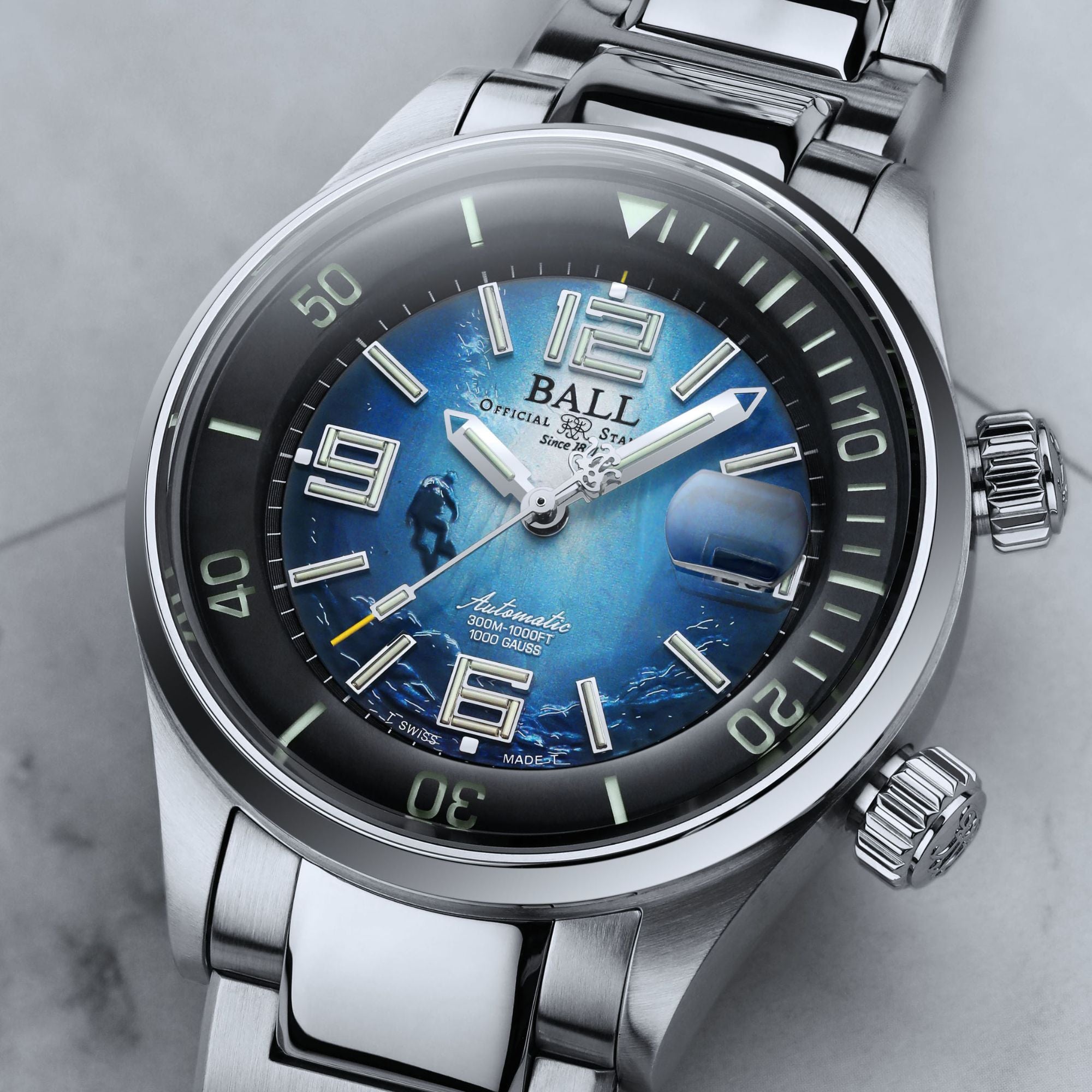 BALL Engineer Master II Diver Blue Dial Steel Strap Men's Dive Watch DM2280A-S8-BE