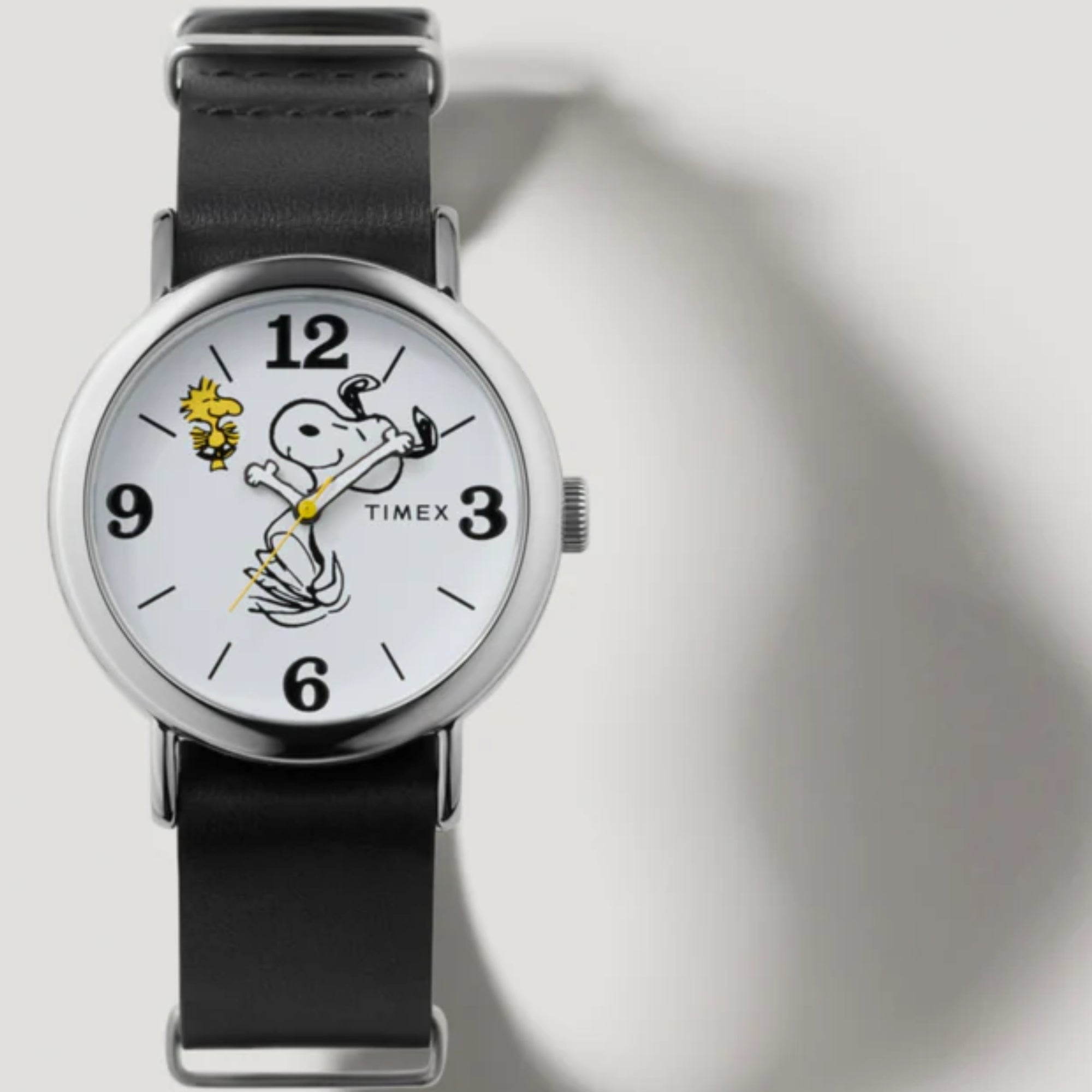Timex Peanuts x Weekender Snoopy White Dial Leather Strap Watch TW2Y60900