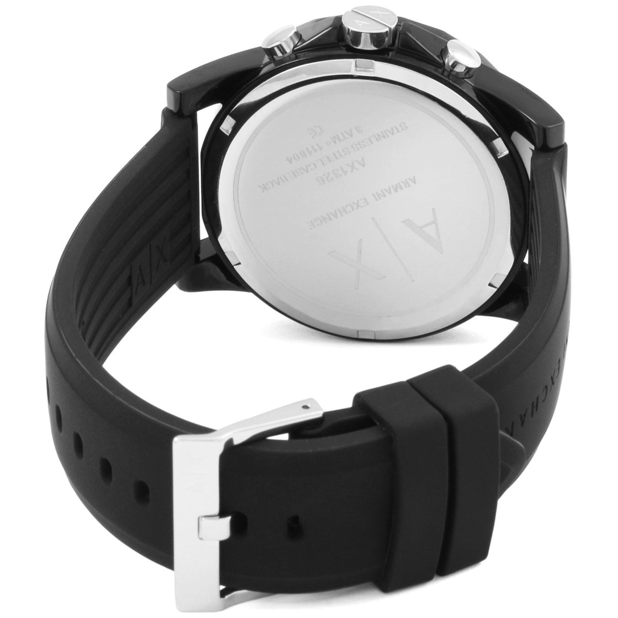Armani Exchange Outerbanks 44mm Chronograph Black Dial Steel Mens Quartz Watch AX1326