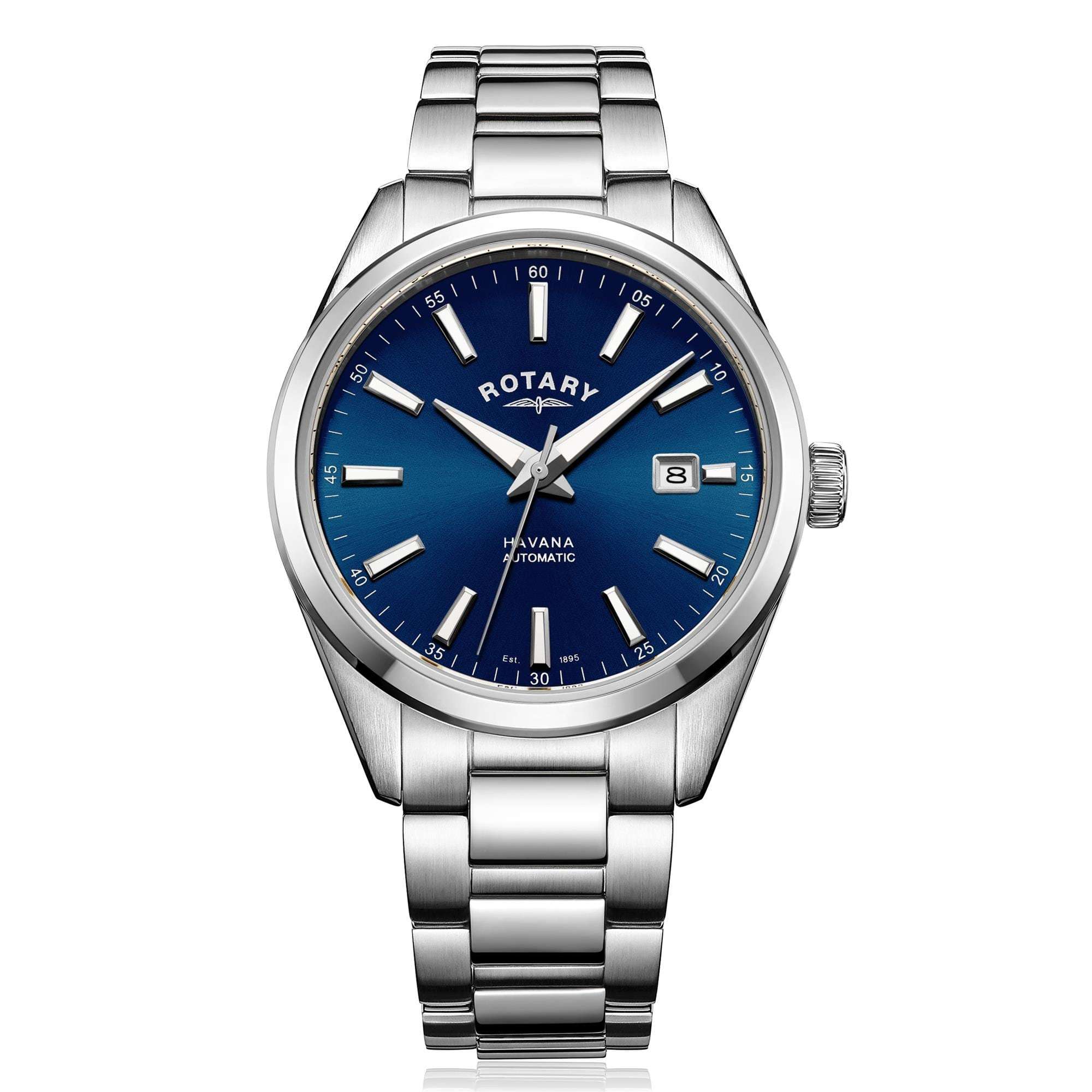 Rotary Havana Stainless Steel Blue Men’s Automatic Watch - WatchNation