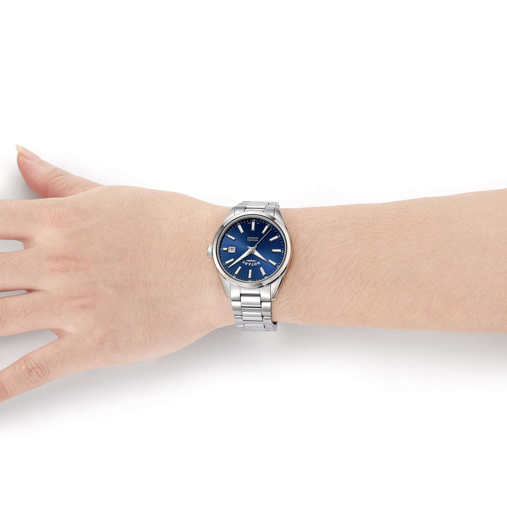 Rotary Havana Stainless Steel Blue Men’s Automatic Watch - WatchNation