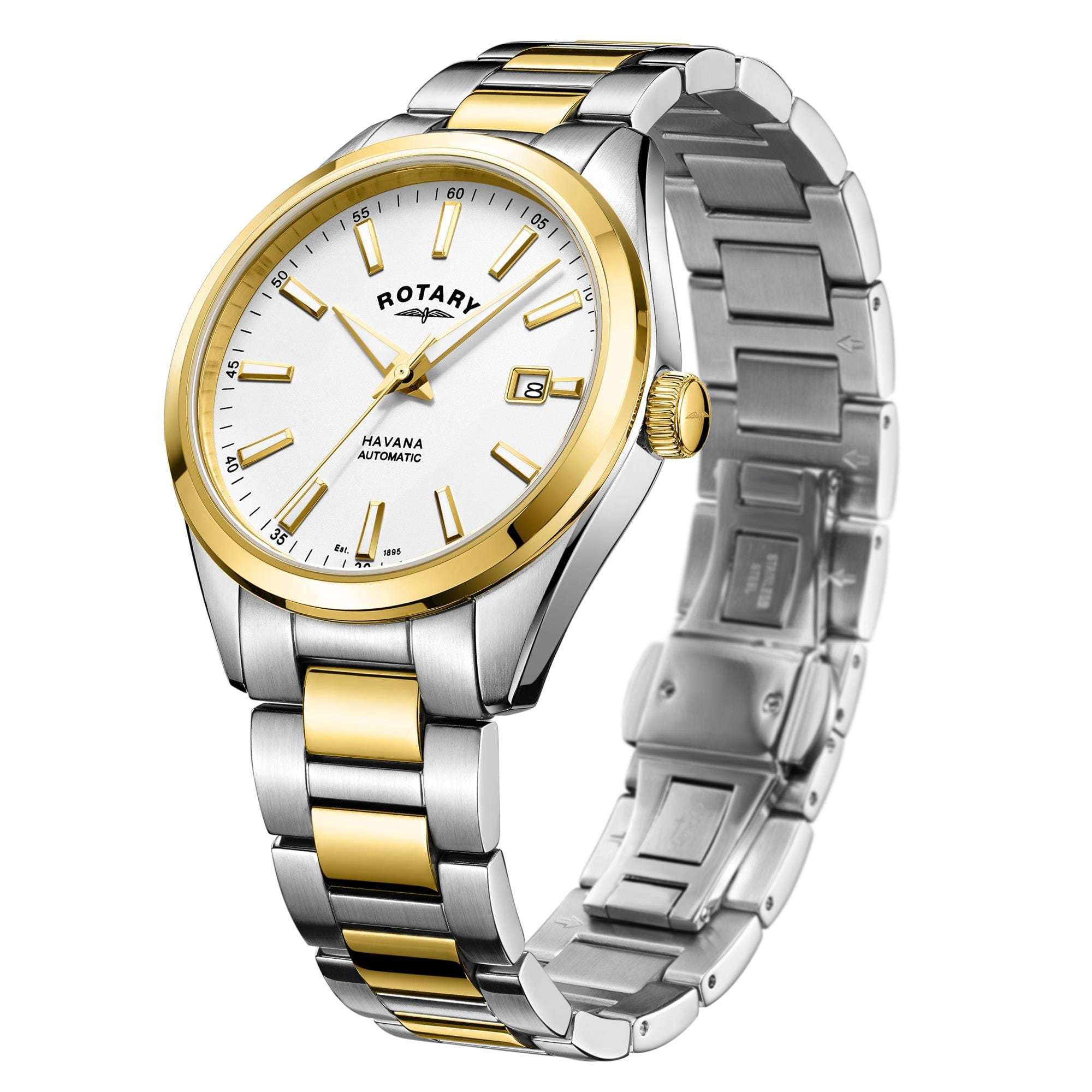 Rotary Havana Two-Tone Stainless Steel Gold Men’s Automatic Watch GB05078/02 - WatchNation