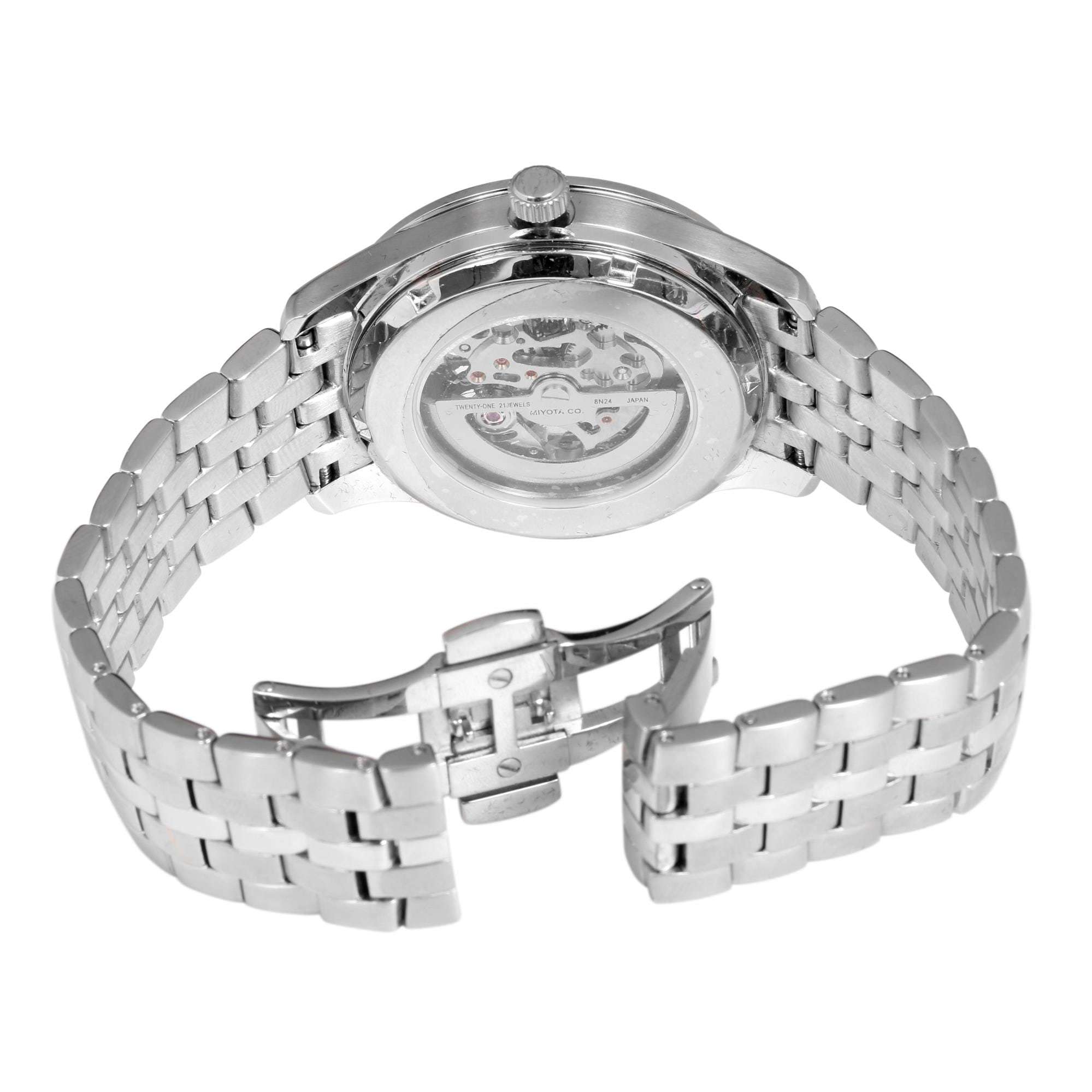 Rotary Skeleton Stainless Steel Blue Men’s Automatic Watch - WatchNation