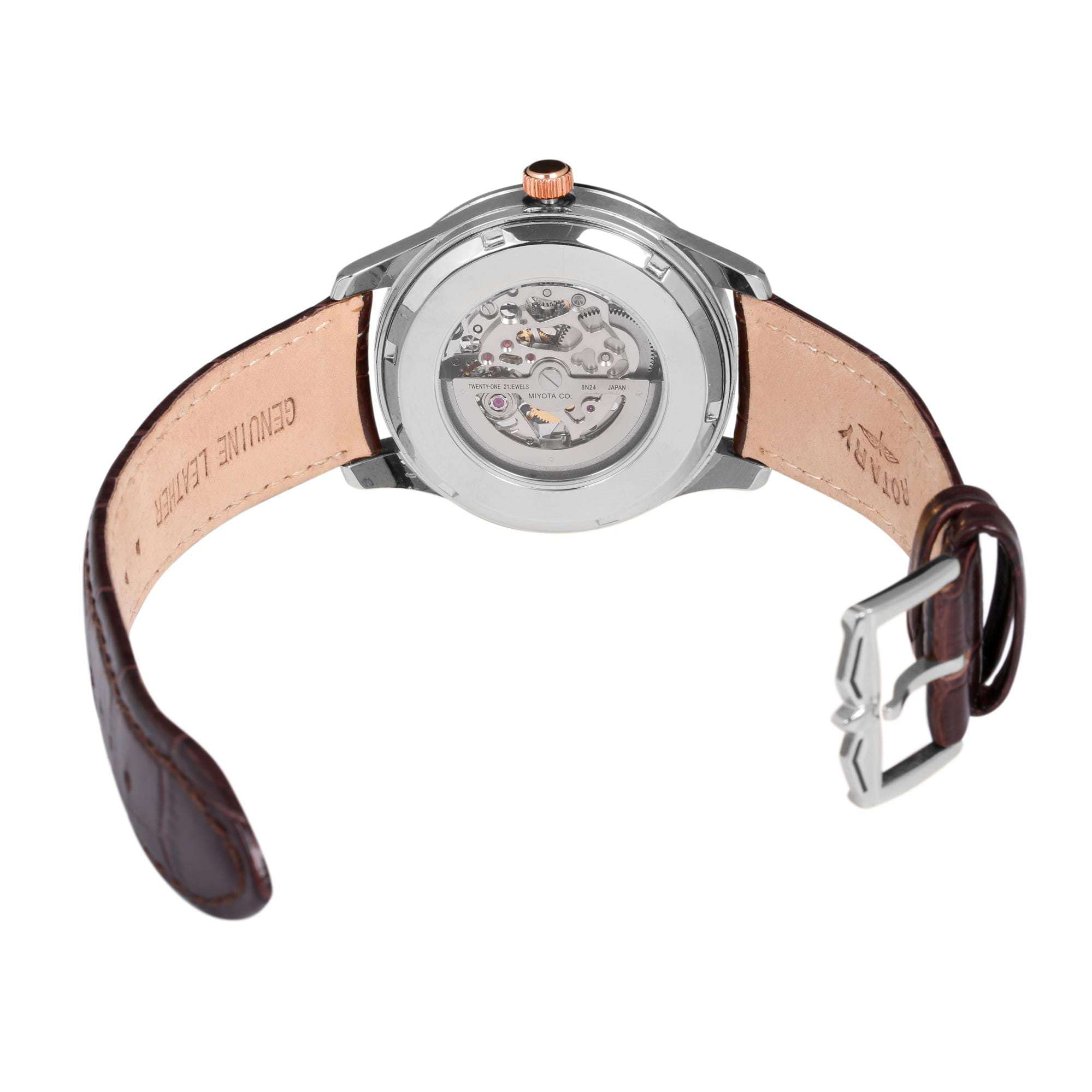 Rotary Skeleton Two-Tone Men’s Automatic Watch - WatchNation