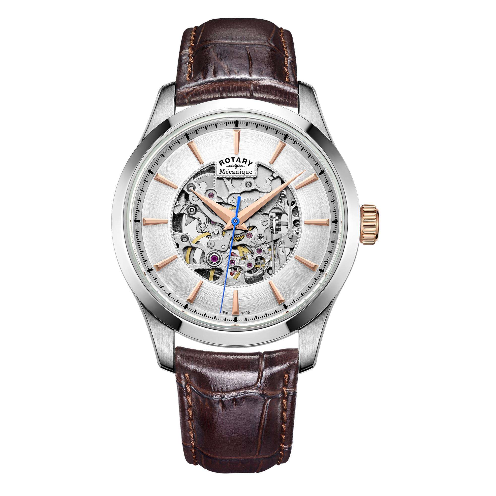 Rotary Skeleton Two-Tone Men’s Automatic Watch - WatchNation