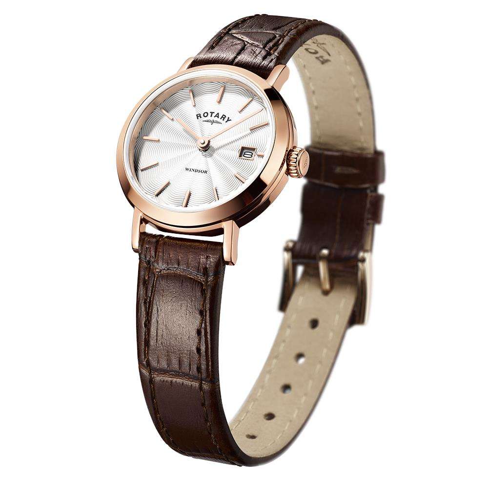 Rotary Windsor Rose Gold Date Ladies’ Watch - WatchNation
