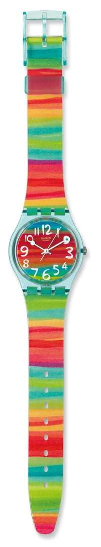 Swatch Colour the Sky Rainbow Stripe Ladies Watch GS124