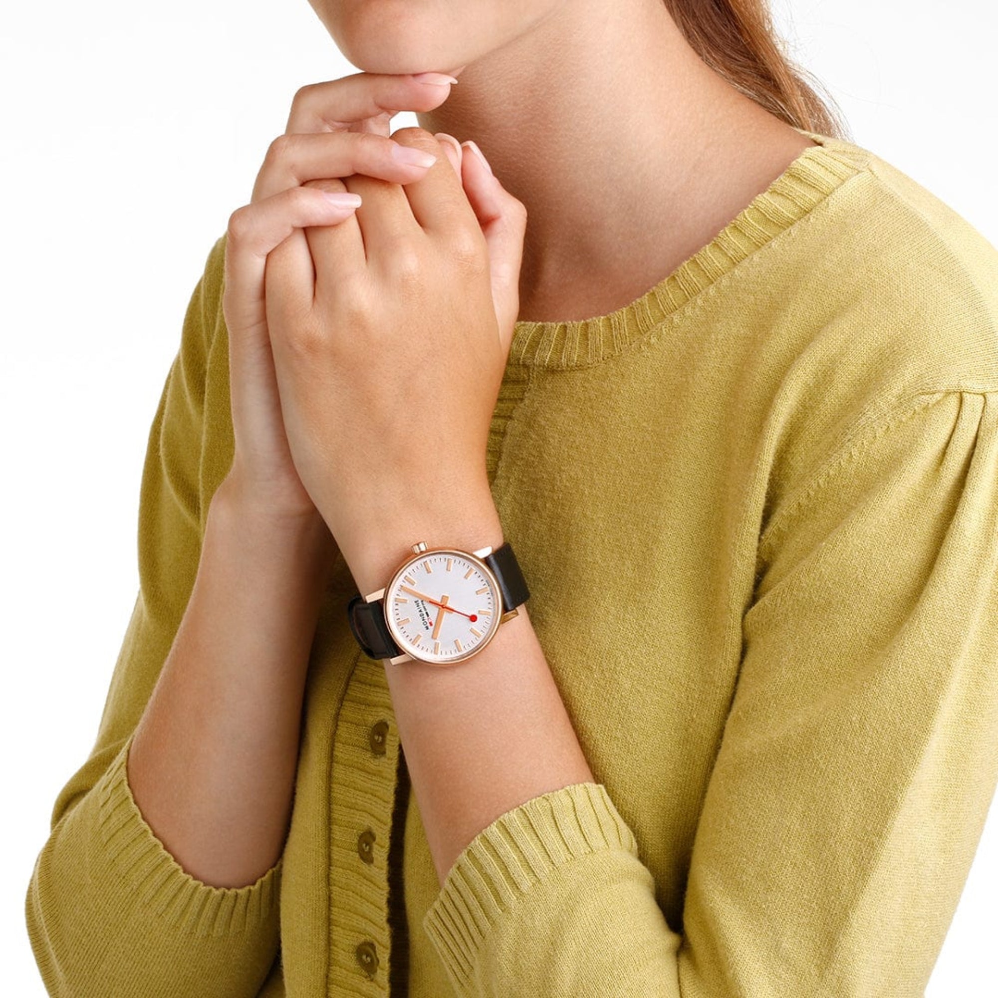 Reloj Mondaine EVO2 Quartz de 40 mm con esfera blanca y correa de cuero MSE.40112.LB