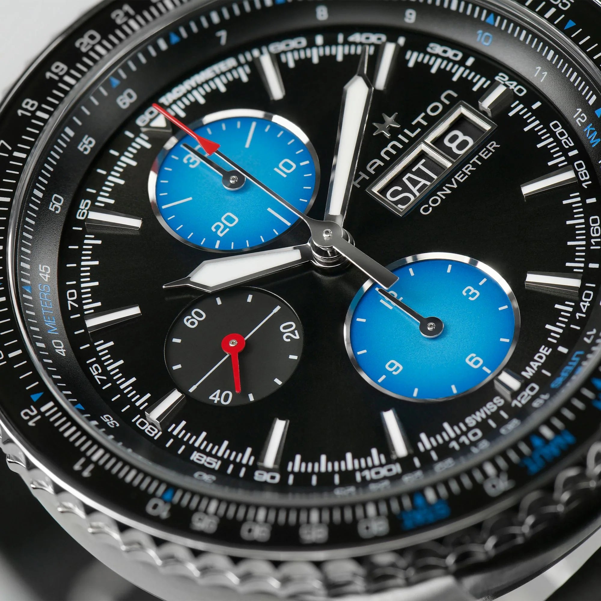 Hamilton Khaki Aviation 44mm Converter Air Zermatt Limited Edition Black Dial Leather Mens Automatic Watch H76706730