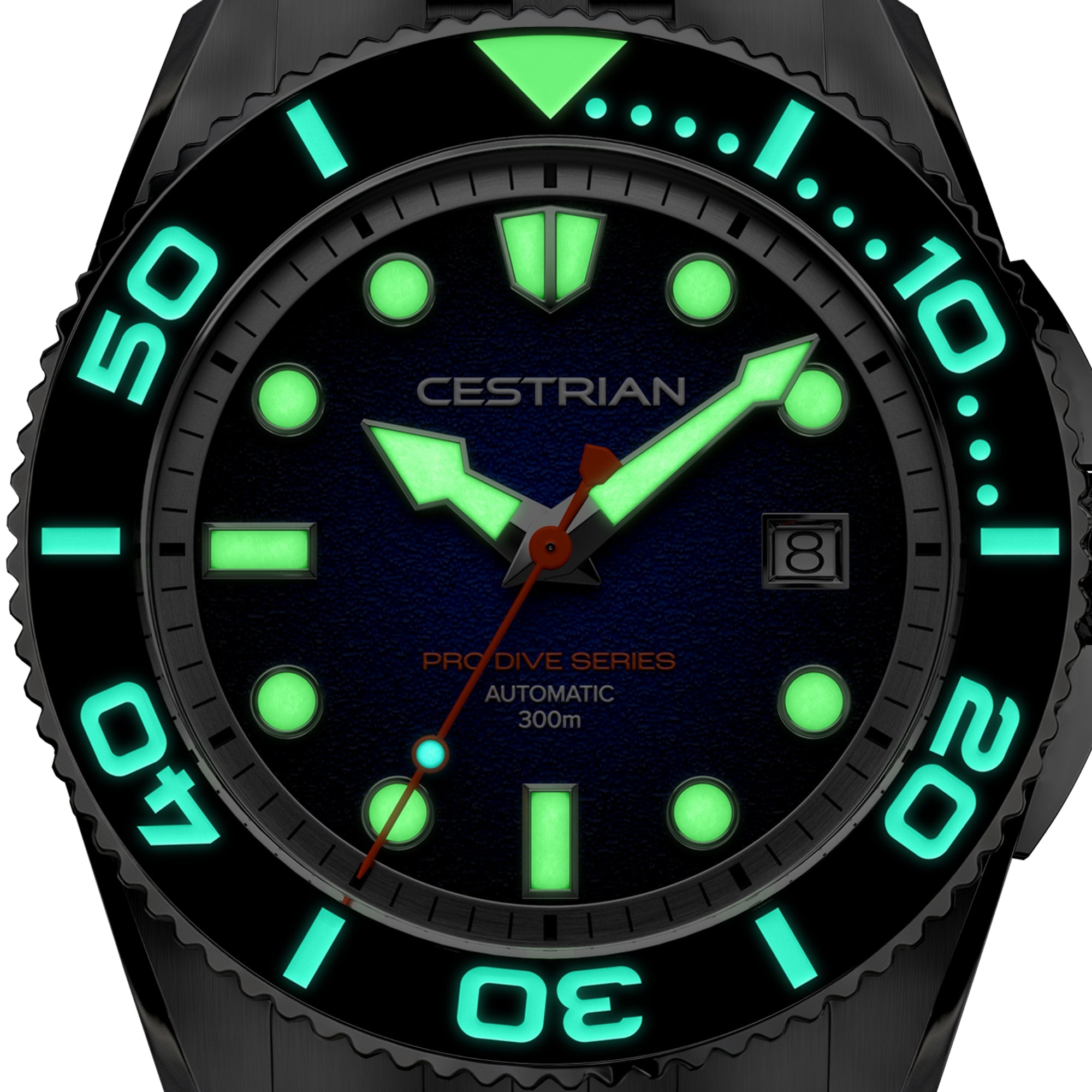 Cestrian Pro Dive Series White Dial Steel Bracelet Automatic 300m Men's Watch CP-WTB001