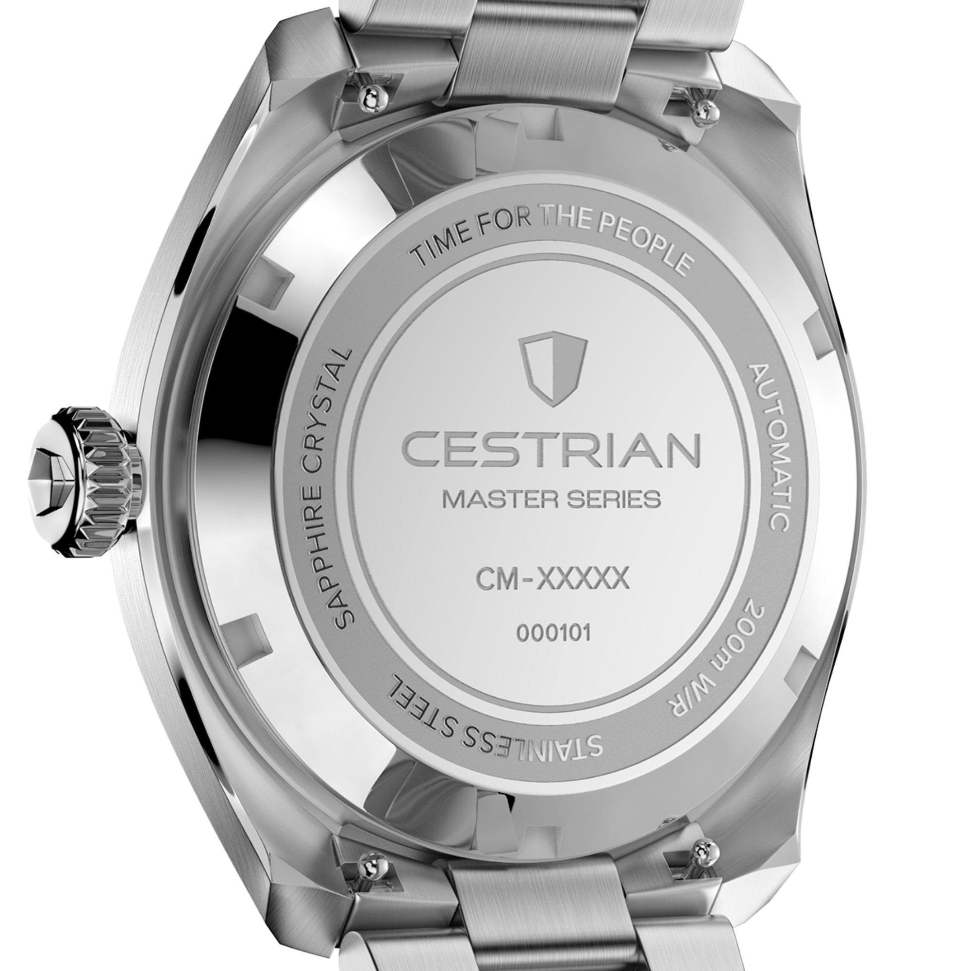 Cestrian Master Series V3 White Textured Dial Steel Bracelet Automatic Men's Watch CM-WG001