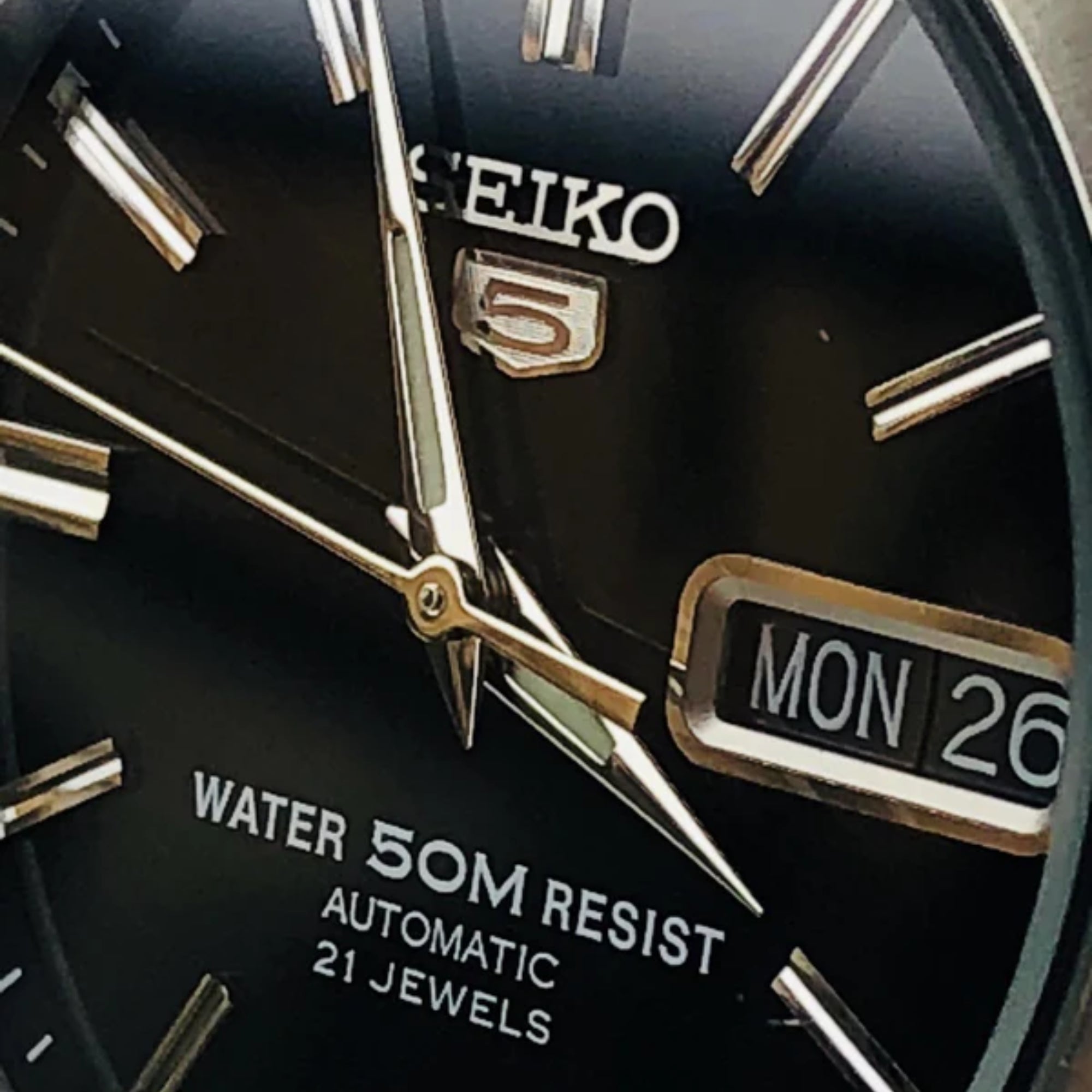 Seiko 5 Automatic Black Dial Stainless Steel Men's Watch SNKE01K1