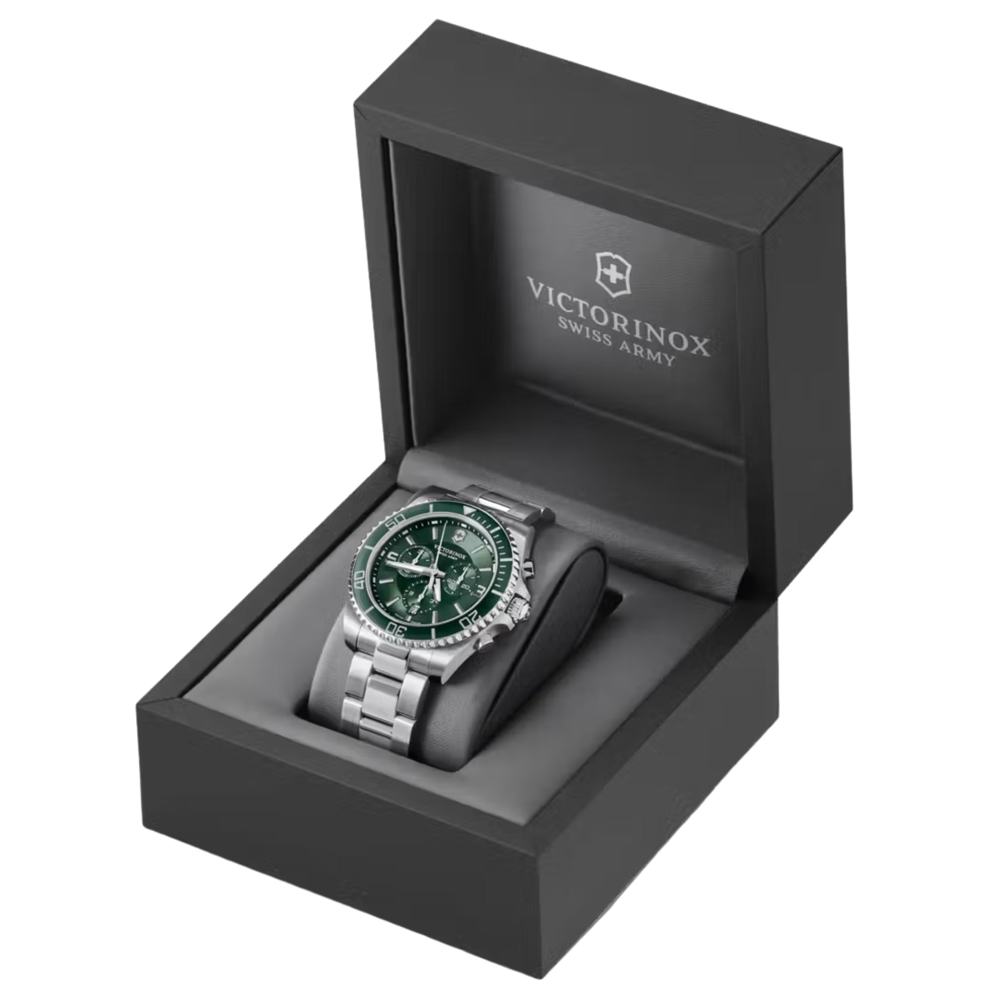 Victorinox Maverick 43mm Chronograph Green Dial Steel Mens Quartz Watch 241946