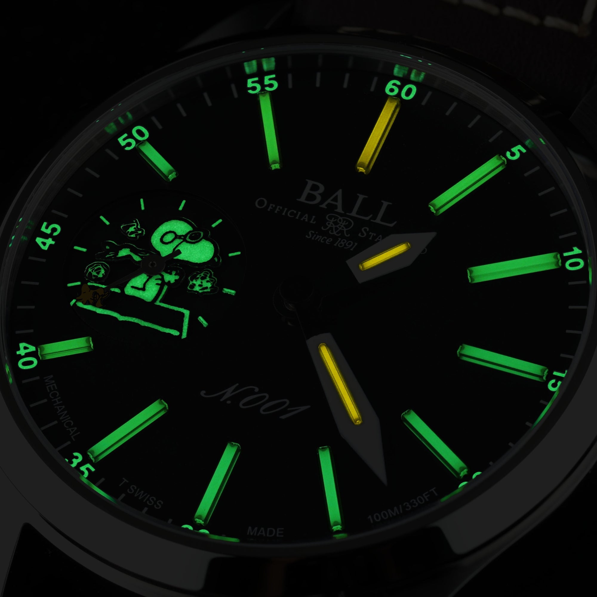 BALL Engineer Master II 46mm Snoopy Flying Ace Limited Edition Black D