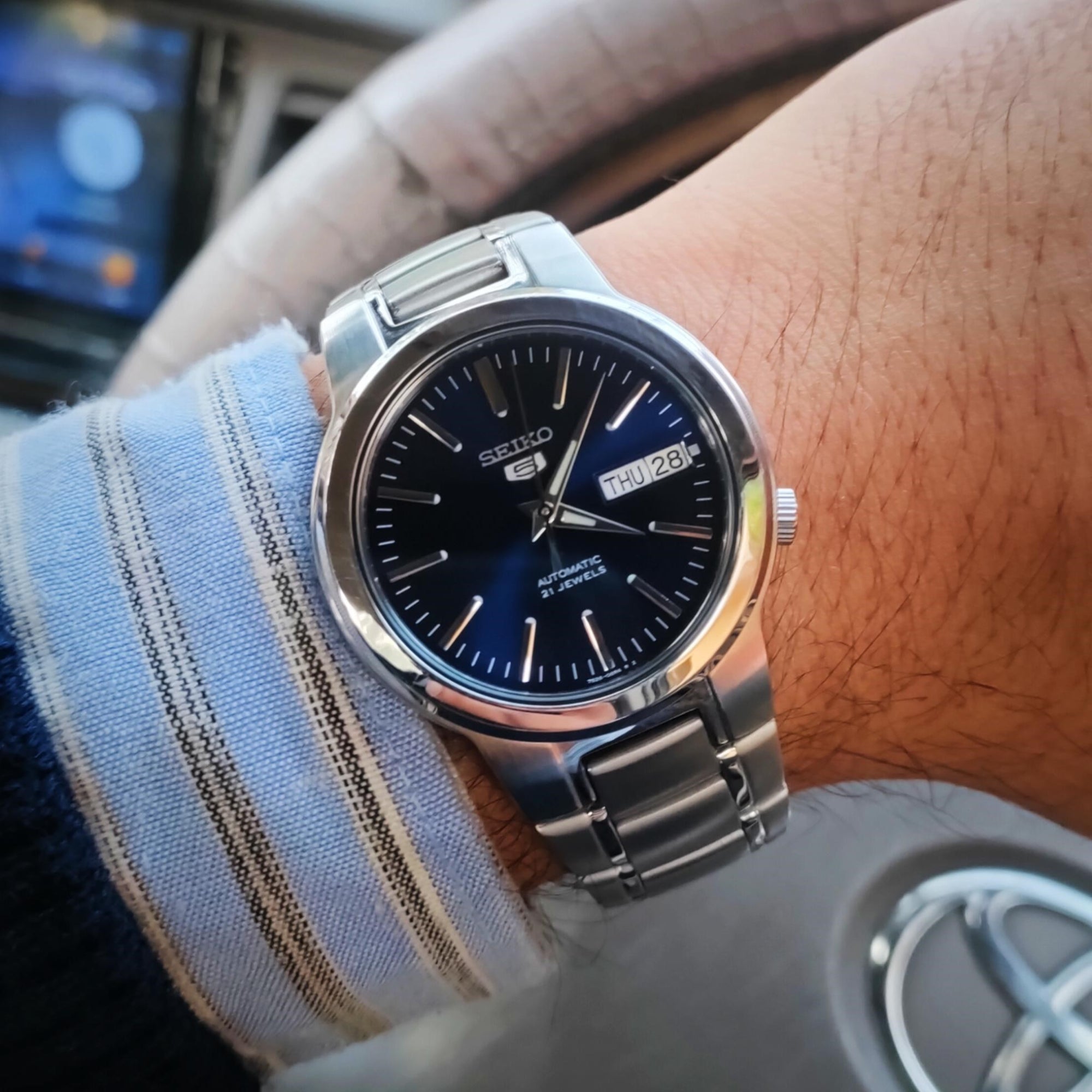 Seiko 5 Automatic Blue Dial Stainless Steel Men's Watch SNKA05K1