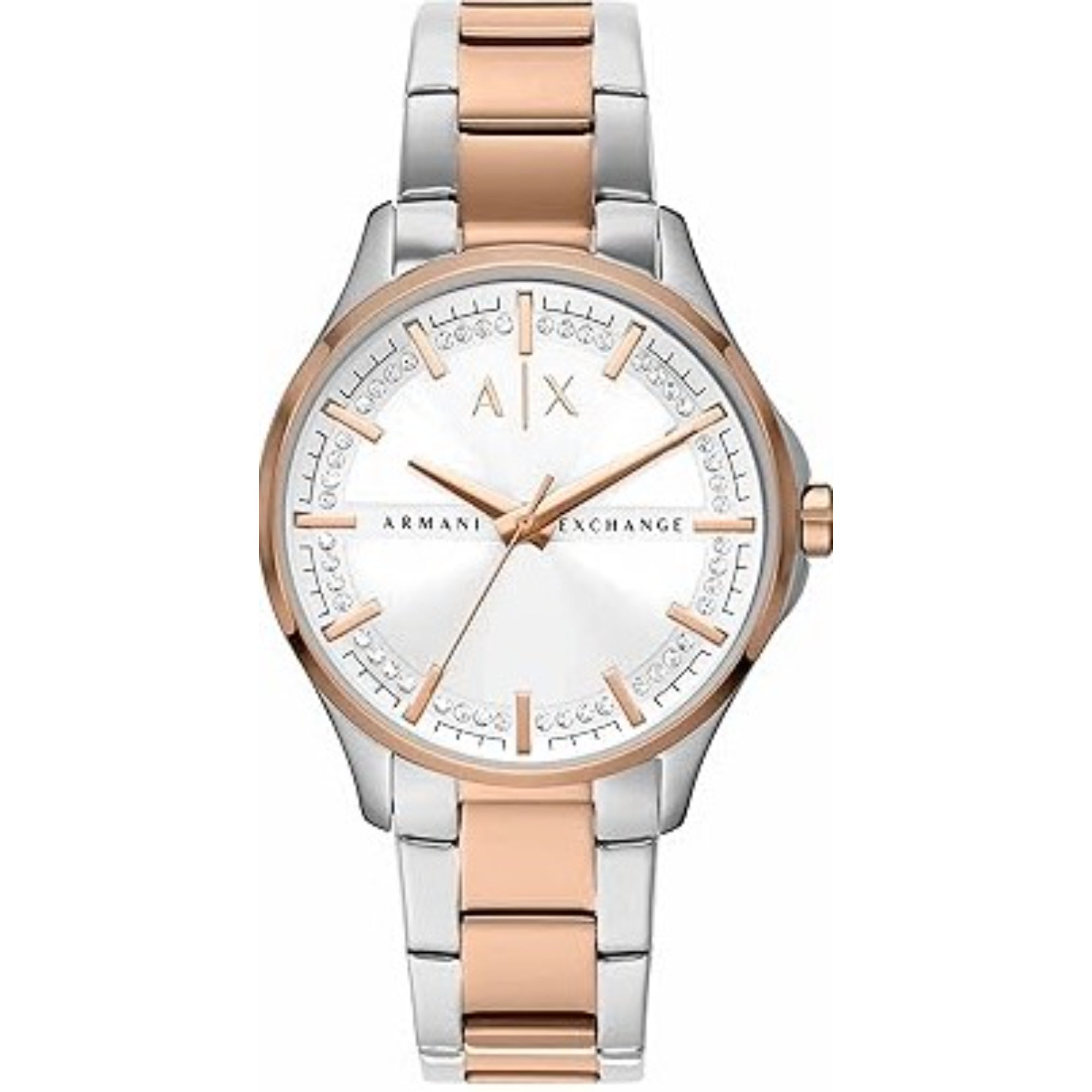 Armani Exchange Lady Hampton Quartz White Dial Steel Strap Women's Watch AX5258
