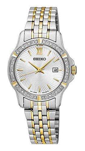 Seiko Two Tone Stainless Steel PVD Gold Plated Diamante Bezel Ladies' Dress Watch