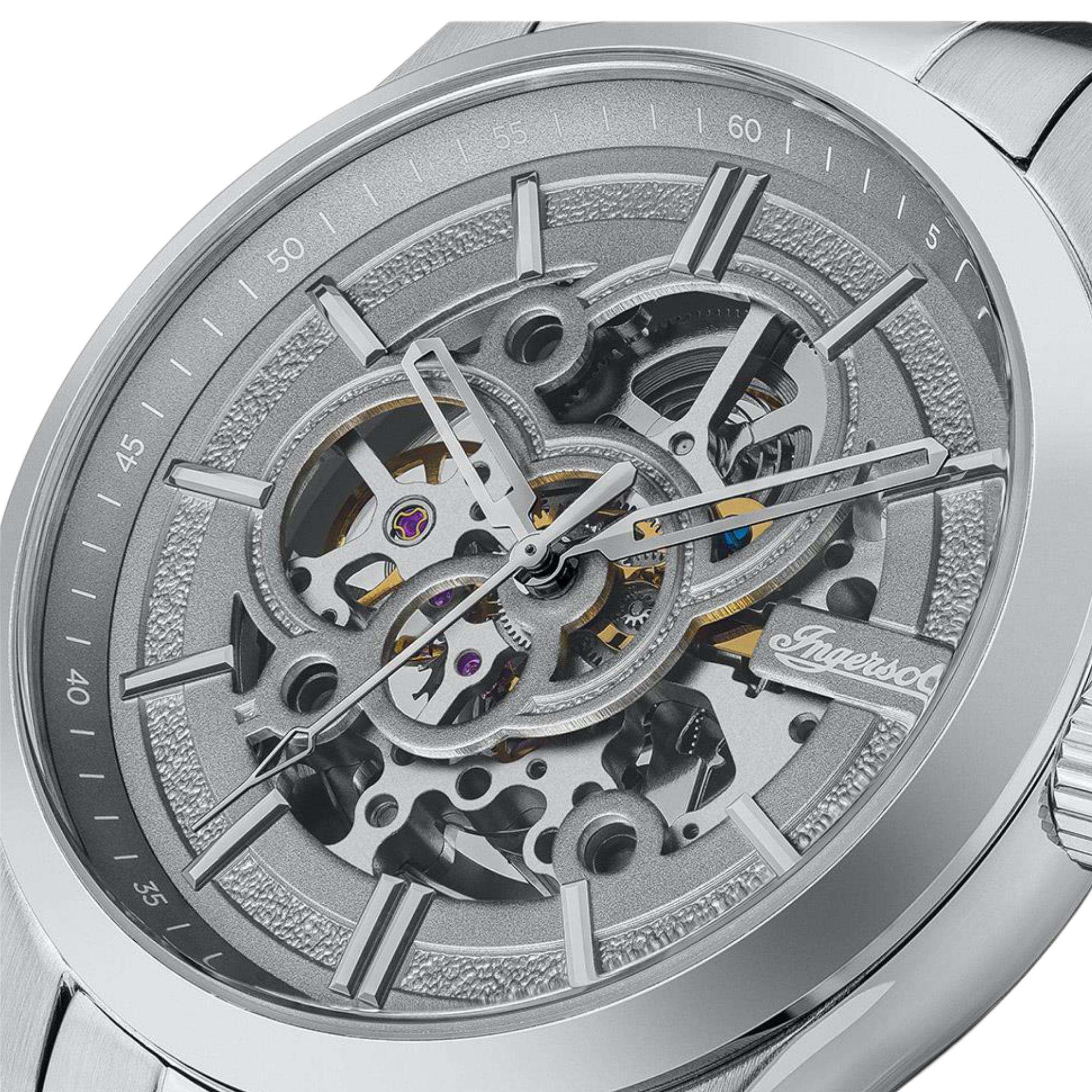 Ingersoll ‘The Armstrong’ Automatic Grey Dial Stainless Steel Bracelet Men’s Watch I06804B