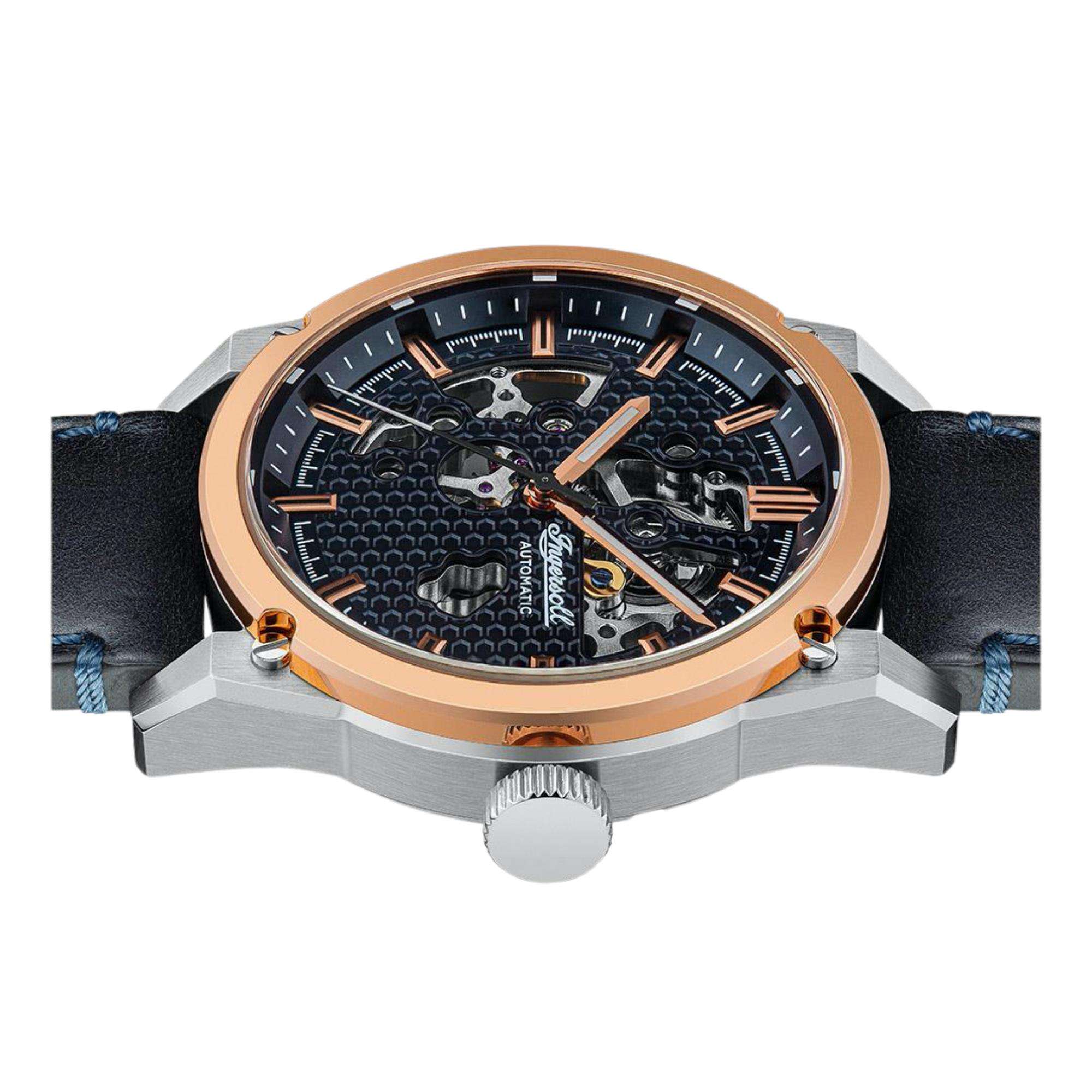 Ingersoll ‘The Carroll’ Blue Dial Leather Strap Men’s Watch I11602