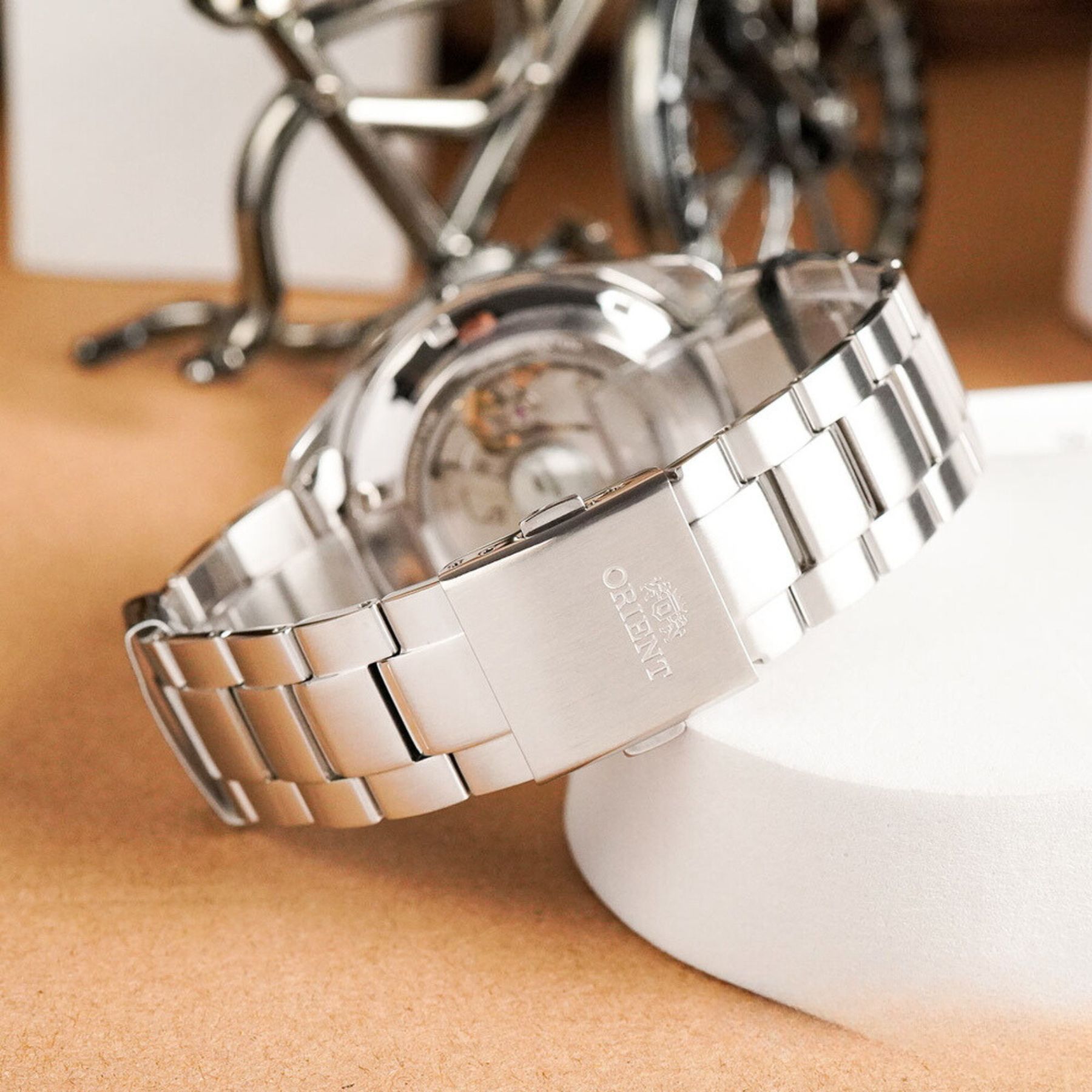 Orient Semi Skeleton Contemporary Green Dial Men’s Watch RA-AR0008E30B