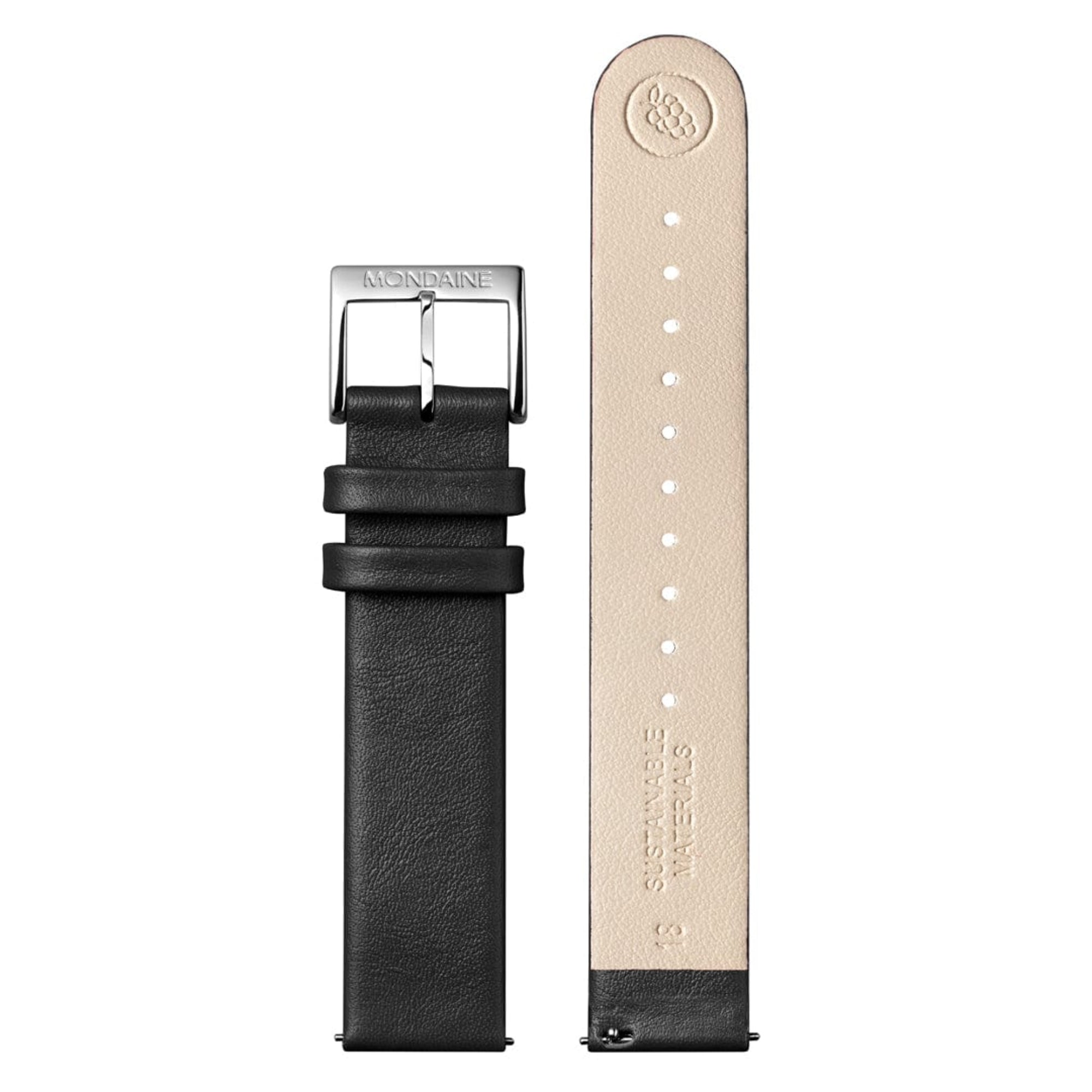 Montre quartz Mondaine Evo2 35mm cadran blanc bracelet cuir MSE.35110.LBV