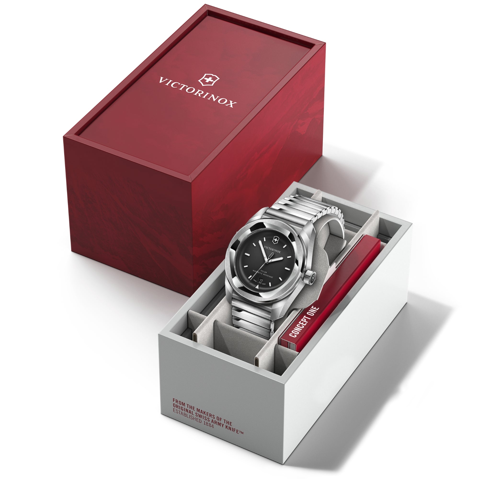 Victorinox Concept 242055 watch displayed in premium red and white gift box packaging
