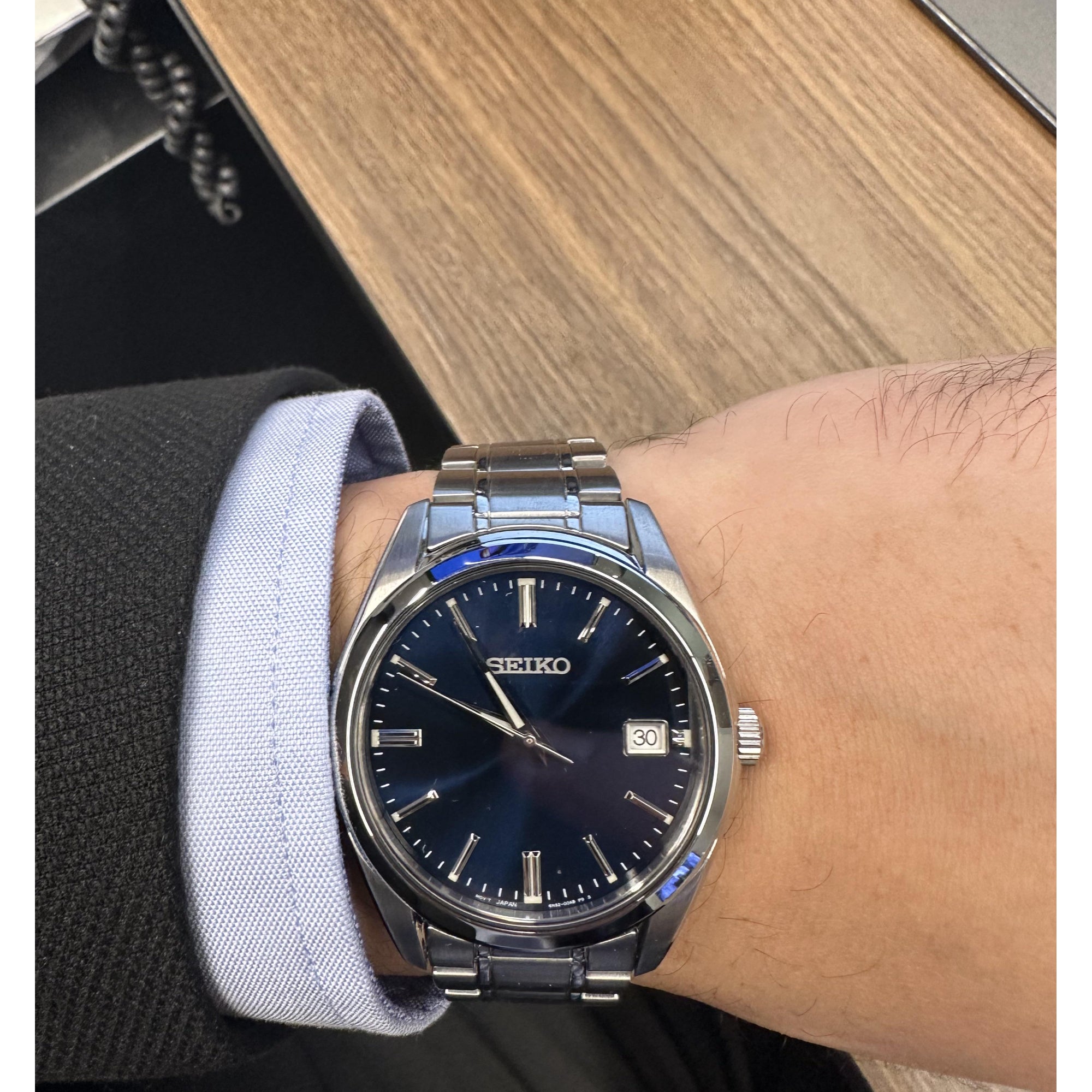 Seiko Essentials Quartz 40mm Blue Sunburst Dial Watch SUR309P1