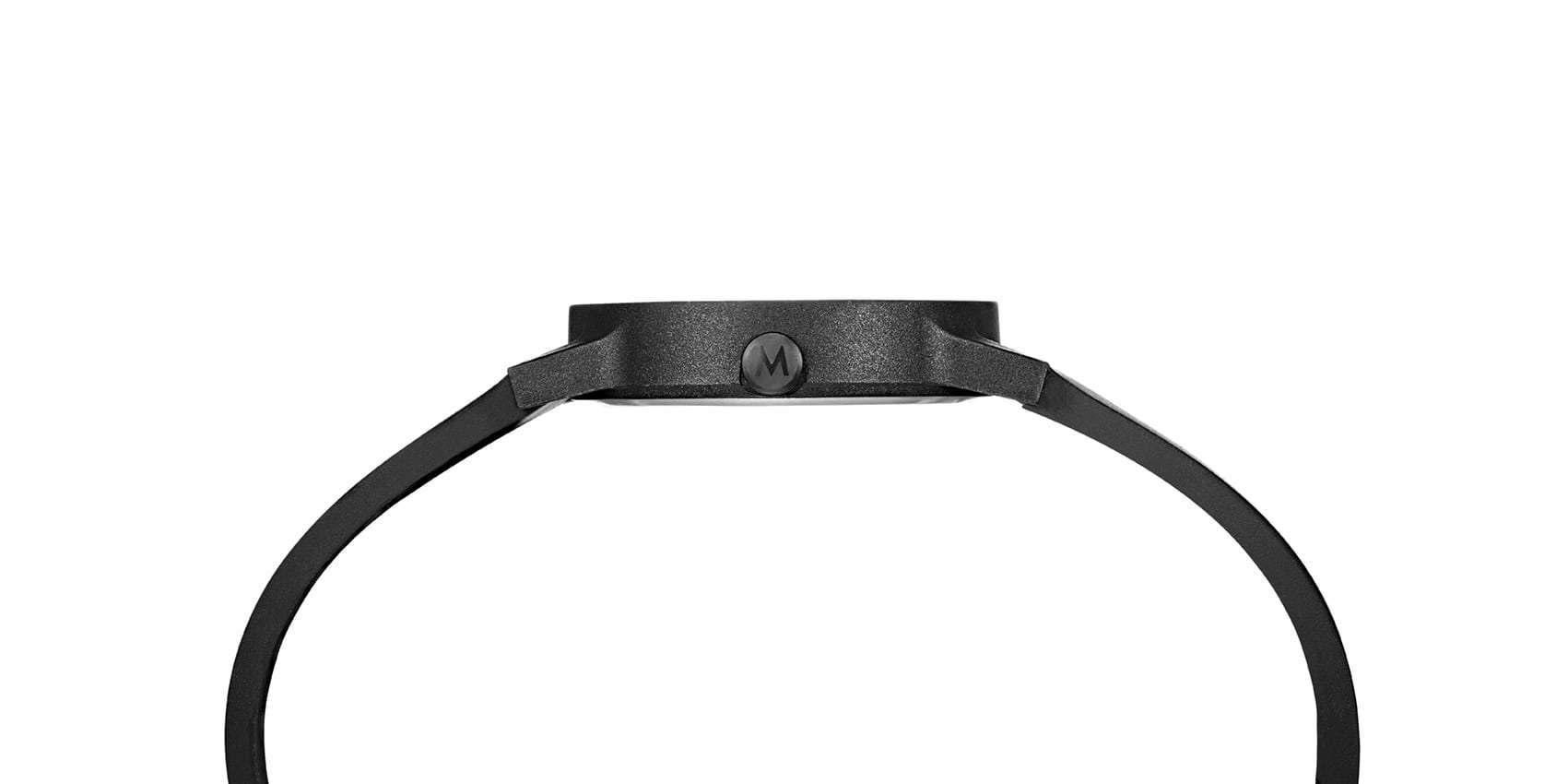 Mondaine Essence Black Rubber Strap Black Dial Raw Material Case Ladies Watch MS1.32120.RB