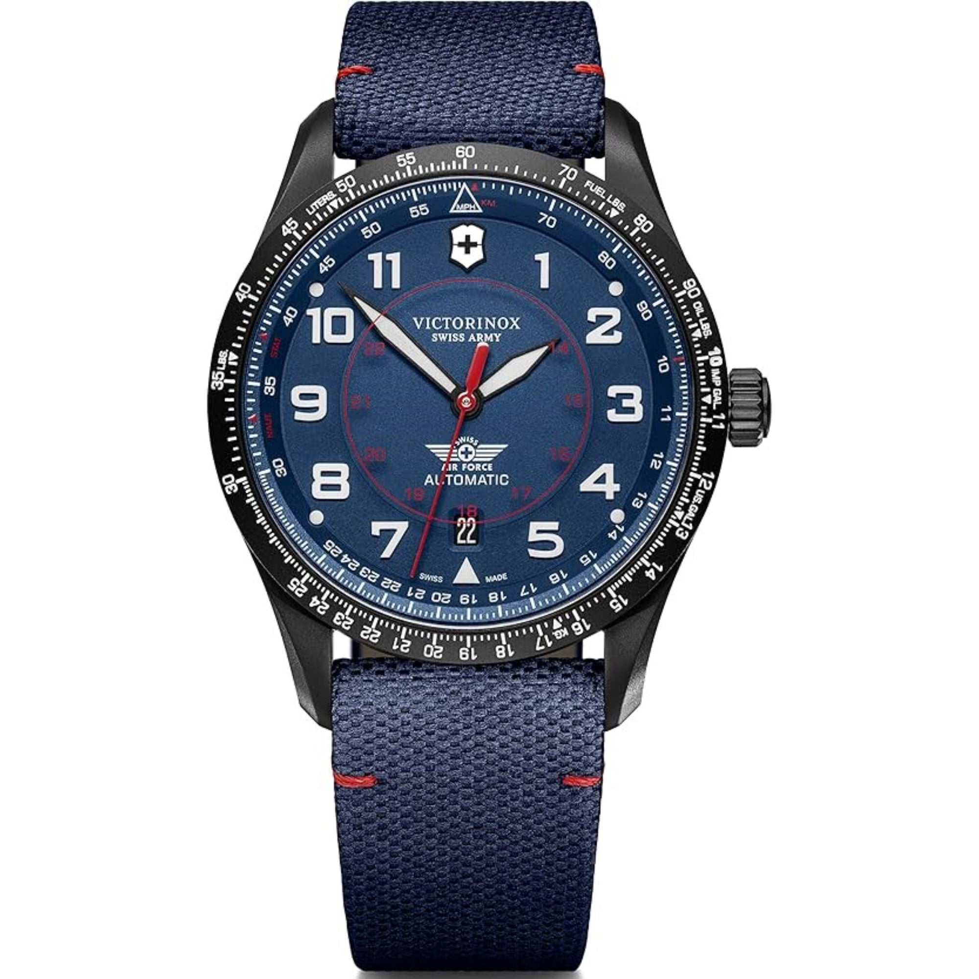 Victorinox Airboss Mechanical Blue Dial Fabric Strap Men's Watch 241998