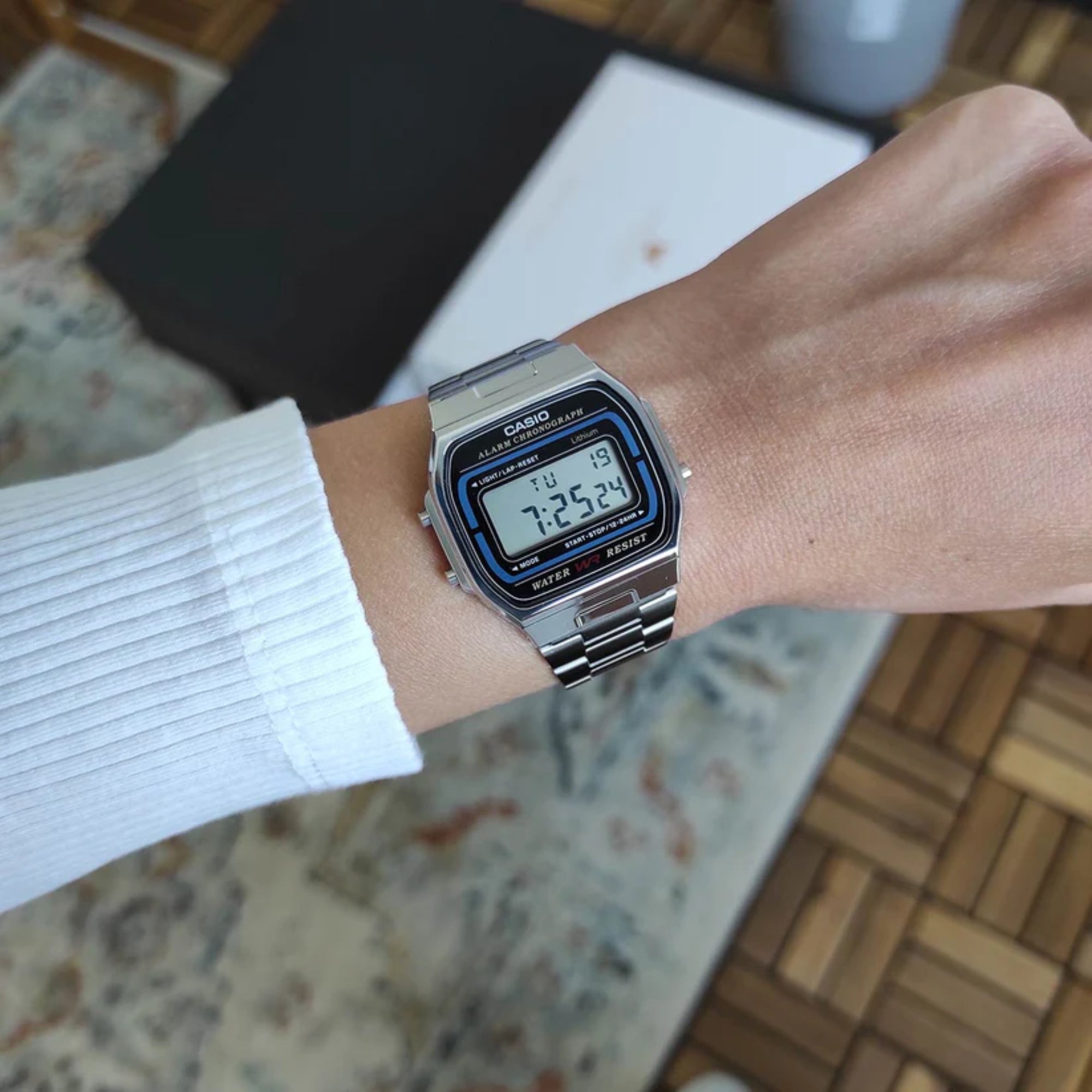 Casio Vintage Iconic Quartz Digital Steel Strap Unisex Watch A164WA-1VES