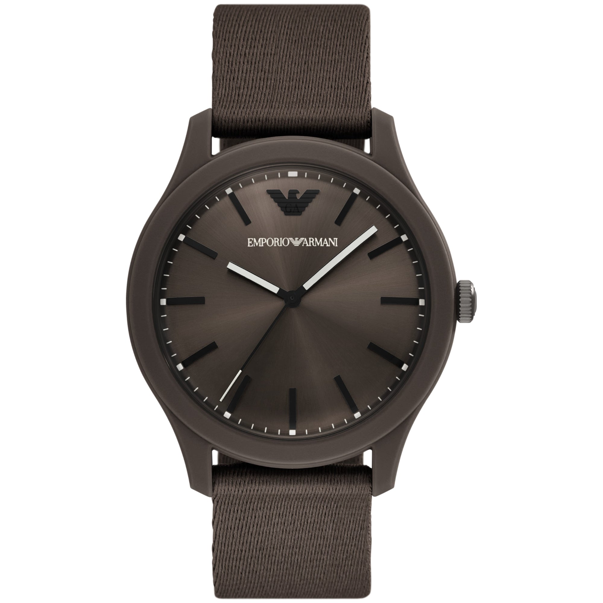 Emporio Armani #tide ocean material® Nylon Fabric Brown Dial Men's Watch AR11655