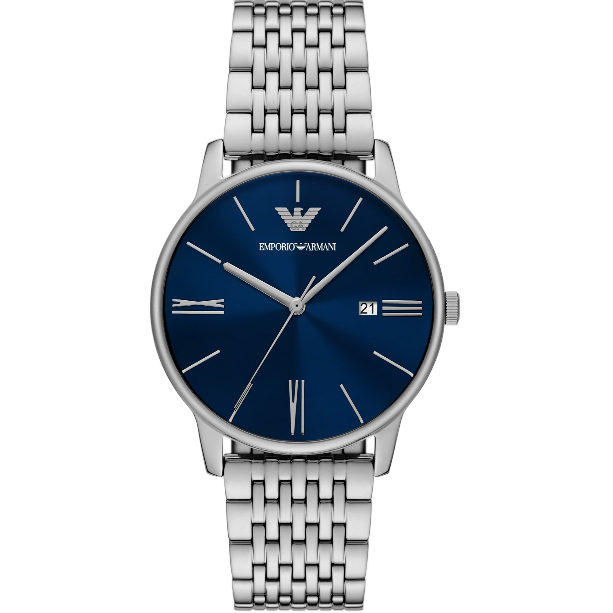 Emporio Armani Blue Dial Stainless Steel Strap Men's Watch AR11674