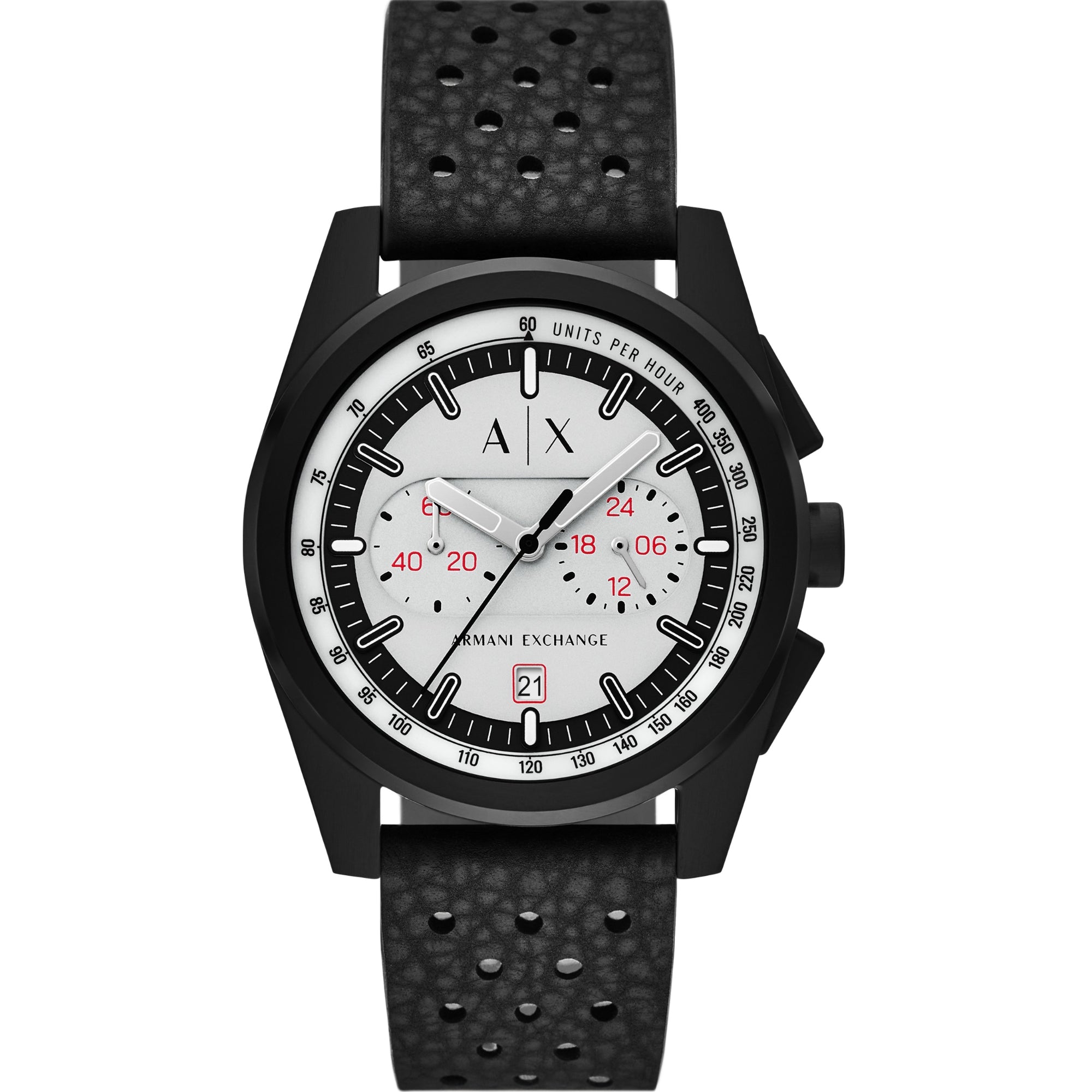 Armani Exchange Parker Chronograph Quartz Gray Dial Rubber Strap Men's Watch AX2865