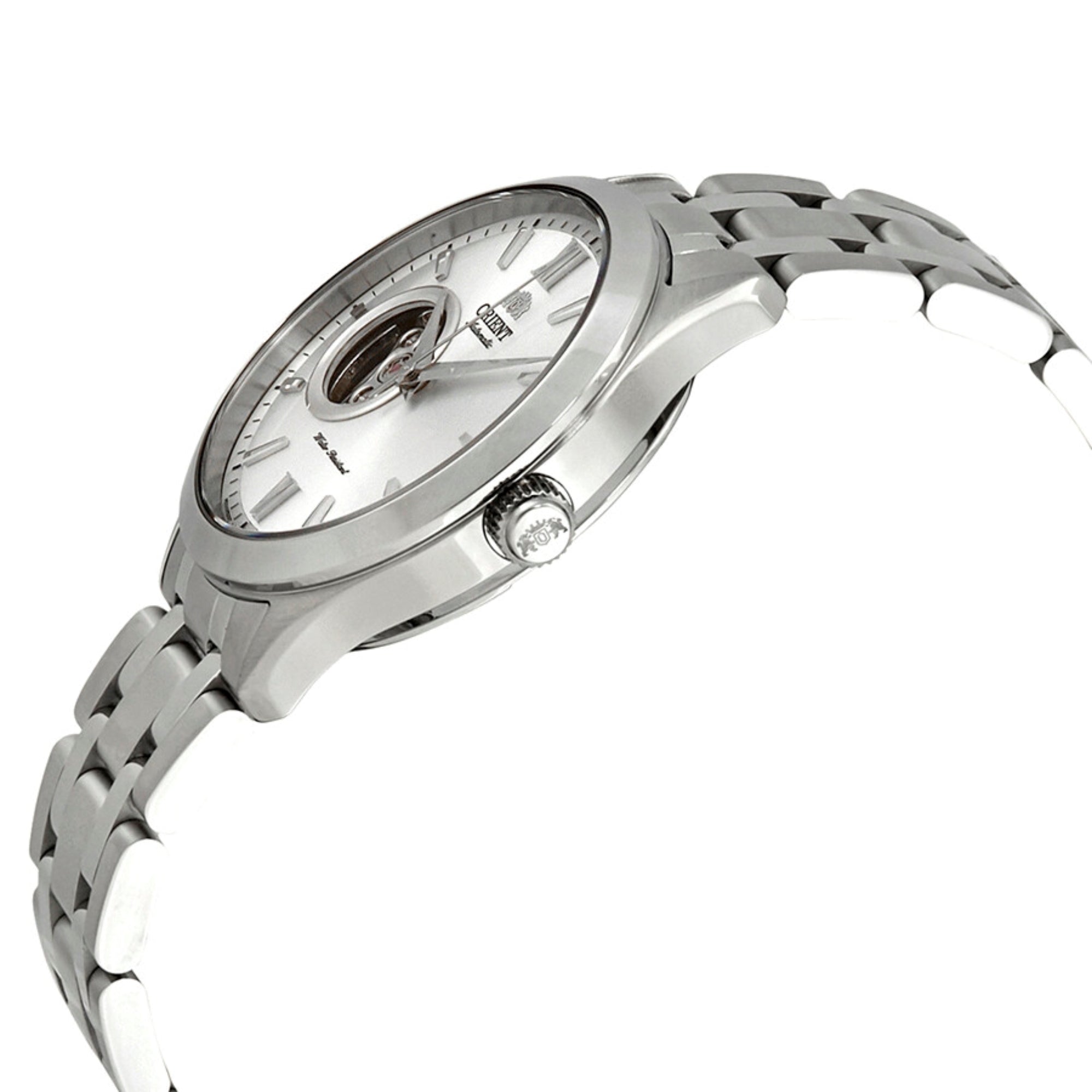 Orient Golden Eye II Contemporary Open Heart White Dial Steel Strap Men's Watch TAG03001W0