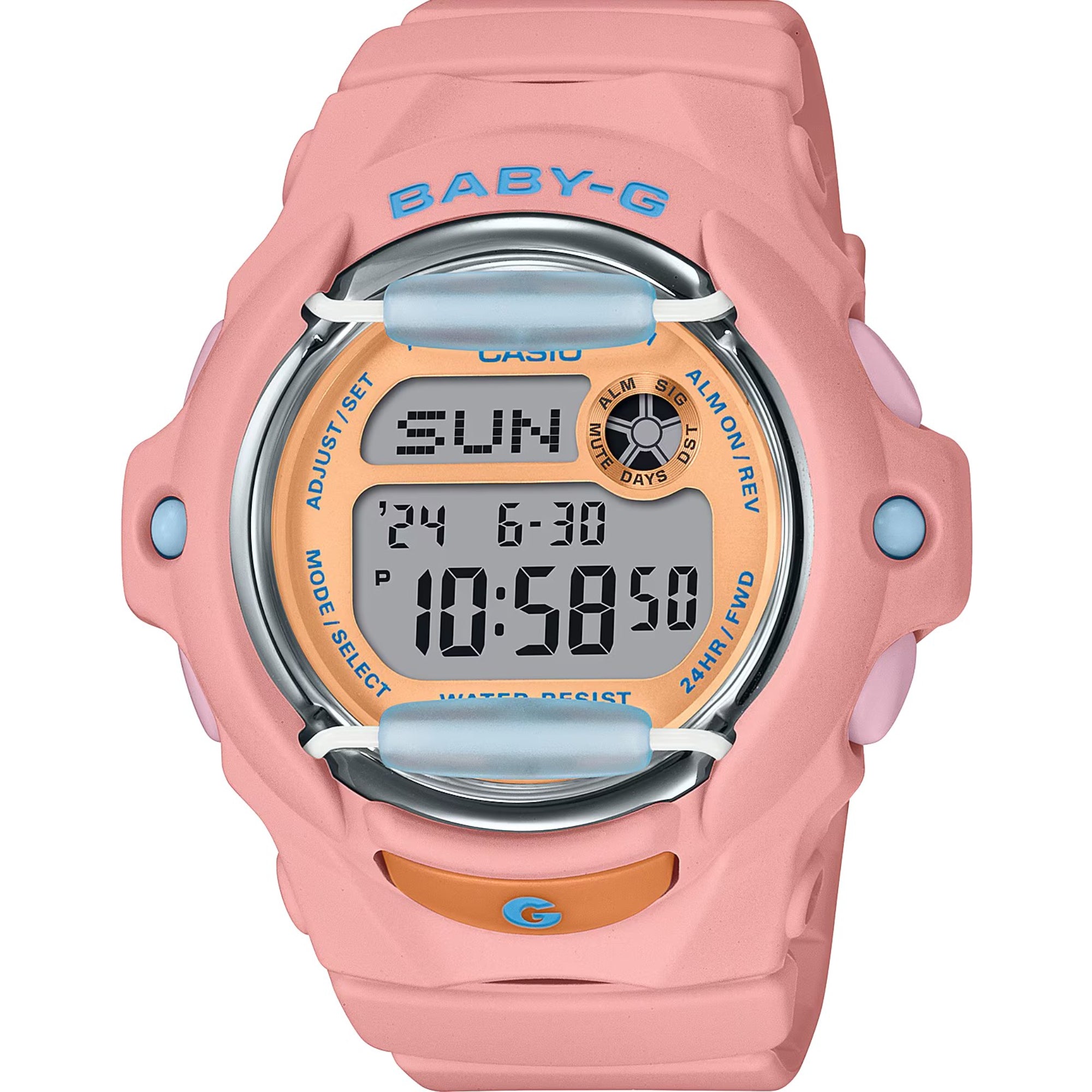 Casio Baby-G Playful Beach Orange Dial Pink Resin Strap Ladies Watch BG-169PB-4ER