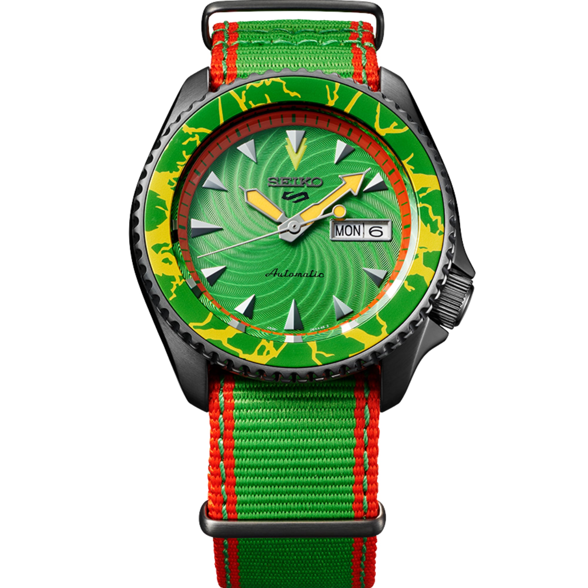 Seiko 5 Sports Street Fighter Blanka Green Dial Green Strap Automatic SRPF23K1