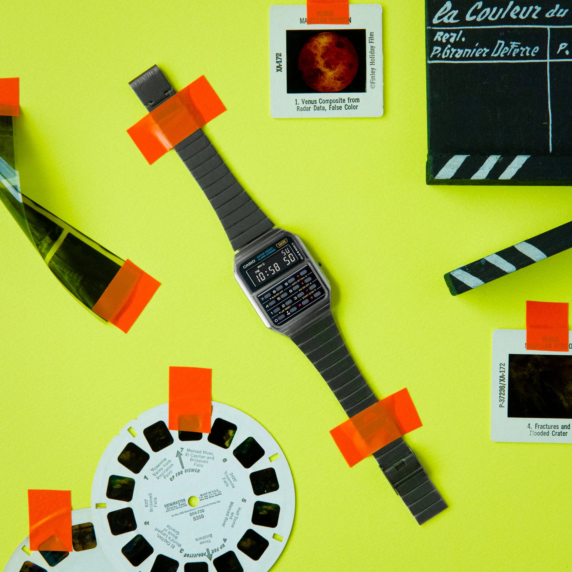 Casio Vintage Quartz Digital Calculator Black Stainless Steel Strap Unisex Watch CA-500WEGG-1BEF