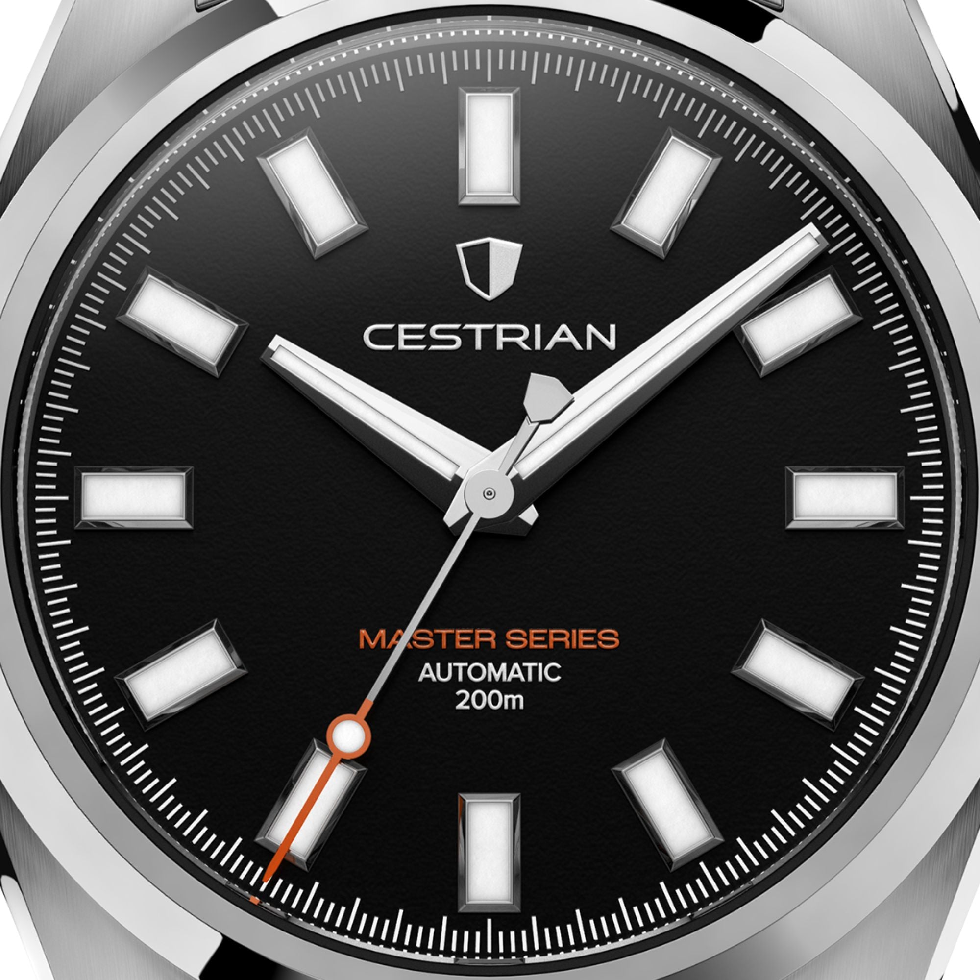 Cestrian Master Series V3 Black Dial Steel Bracelet Automatic Men's Watch CM-BK001