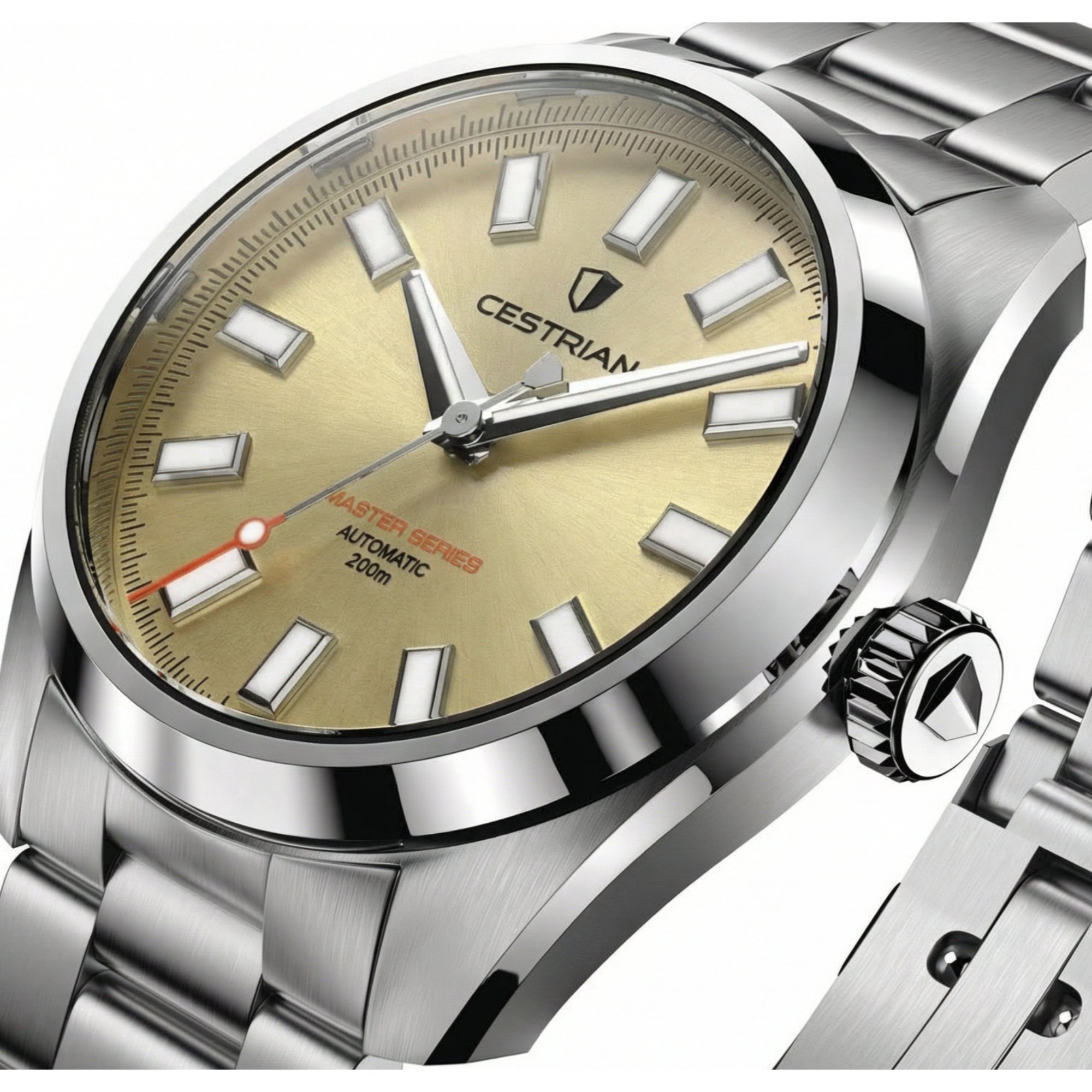 Cestrian Master Series V3 Champagne Dial Steel Bracelet Automatic Men's Watch CM-CH001
