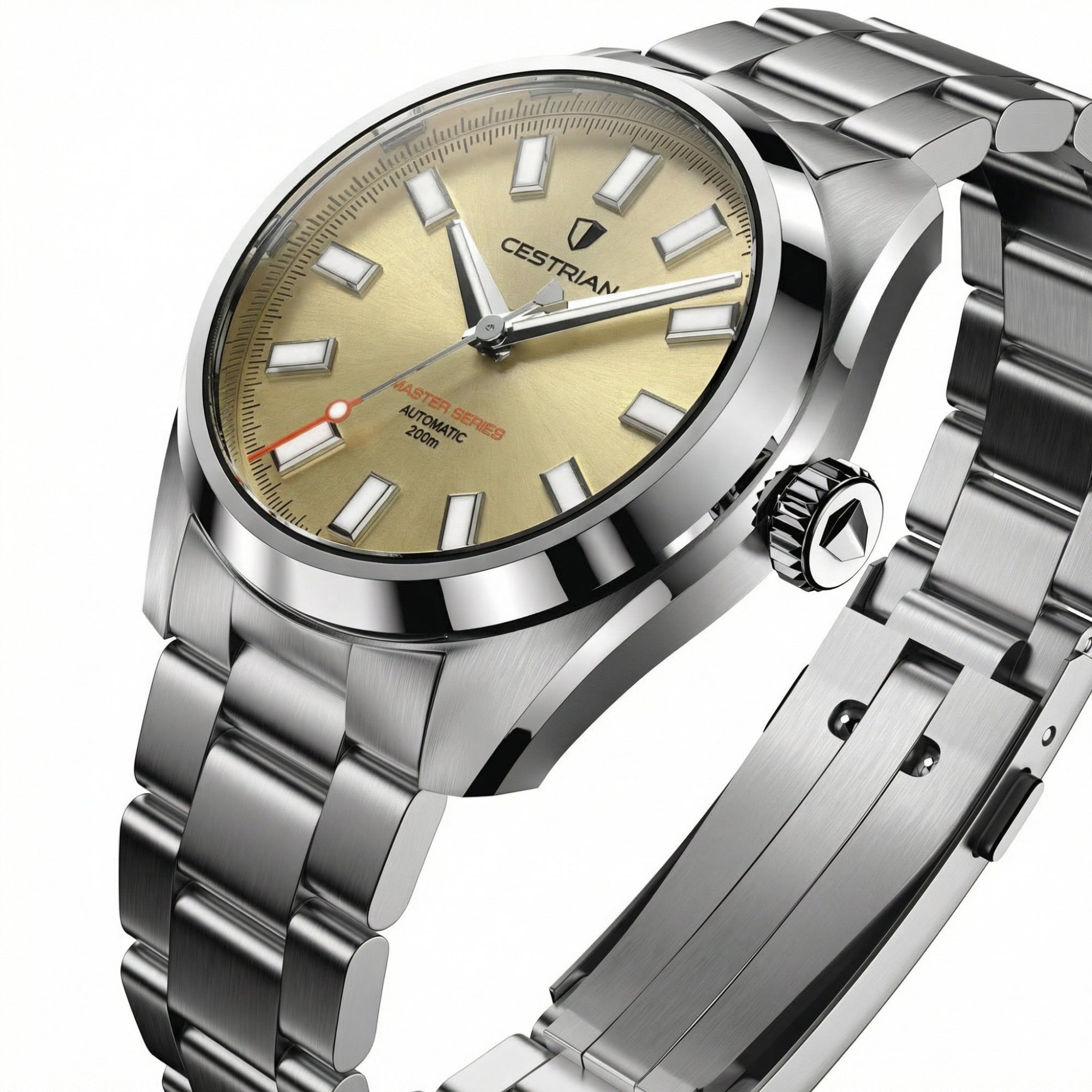 Cestrian Master Series V3 Champagne Dial Steel Bracelet Automatic Men's Watch CM-CH001
