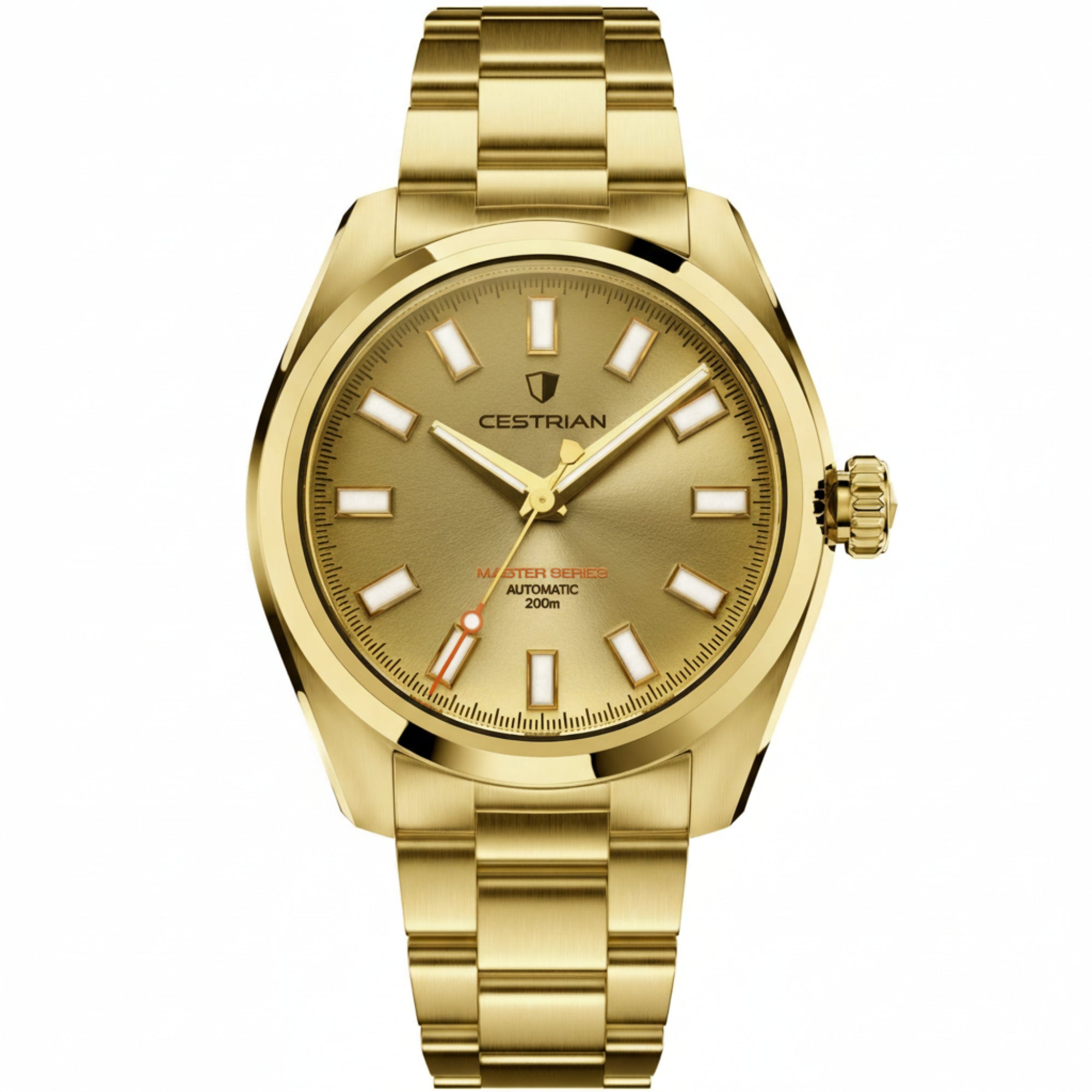 Cestrian Master Series V3 Gold Dial Gold Plated Bracelet Automatic Men's Watch CM-GD011
