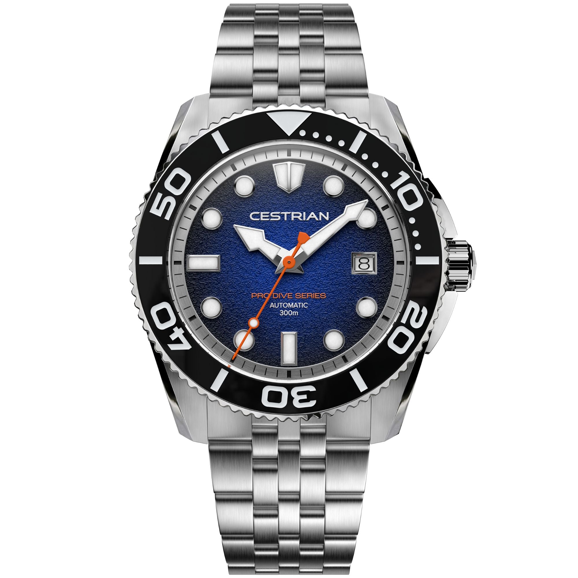 Cestrian Pro Dive Series Blue Fumé Dial Steel Bracelet Automatic 300m Men's Watch CP-BLB001
