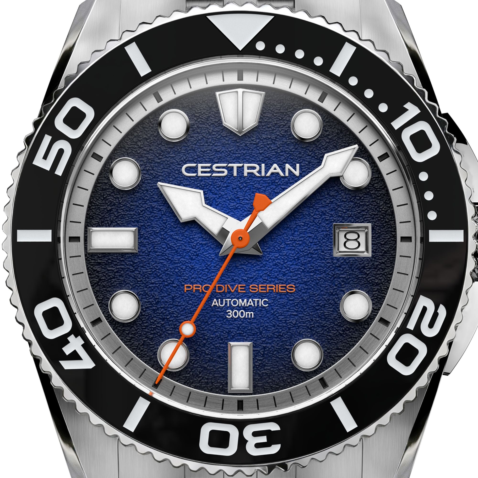 Cestrian Pro Dive Series Blue Fumé Dial Silicone Strap Automatic 300m Men's Watch CP-BLB002