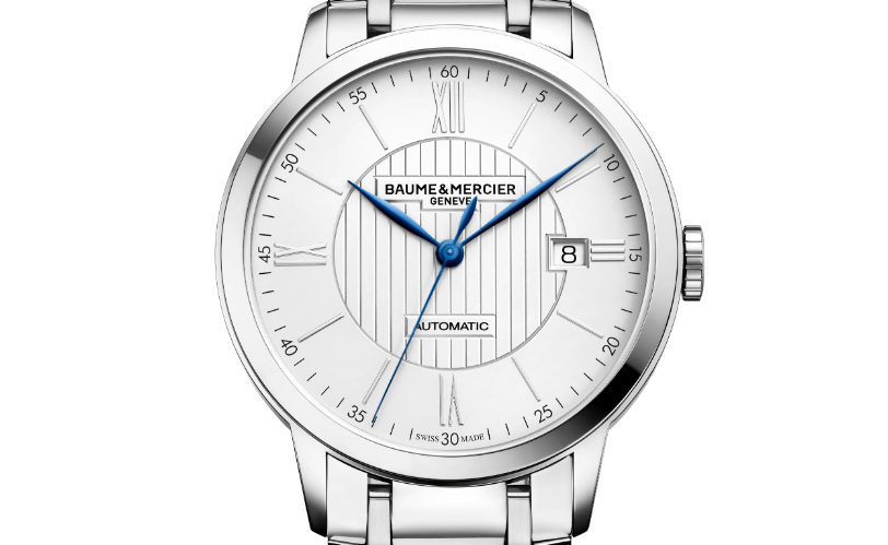 Baume & Mercier Classima Automatic White Dial Stainless Steel Bracelet Men's Watch BM0A10215