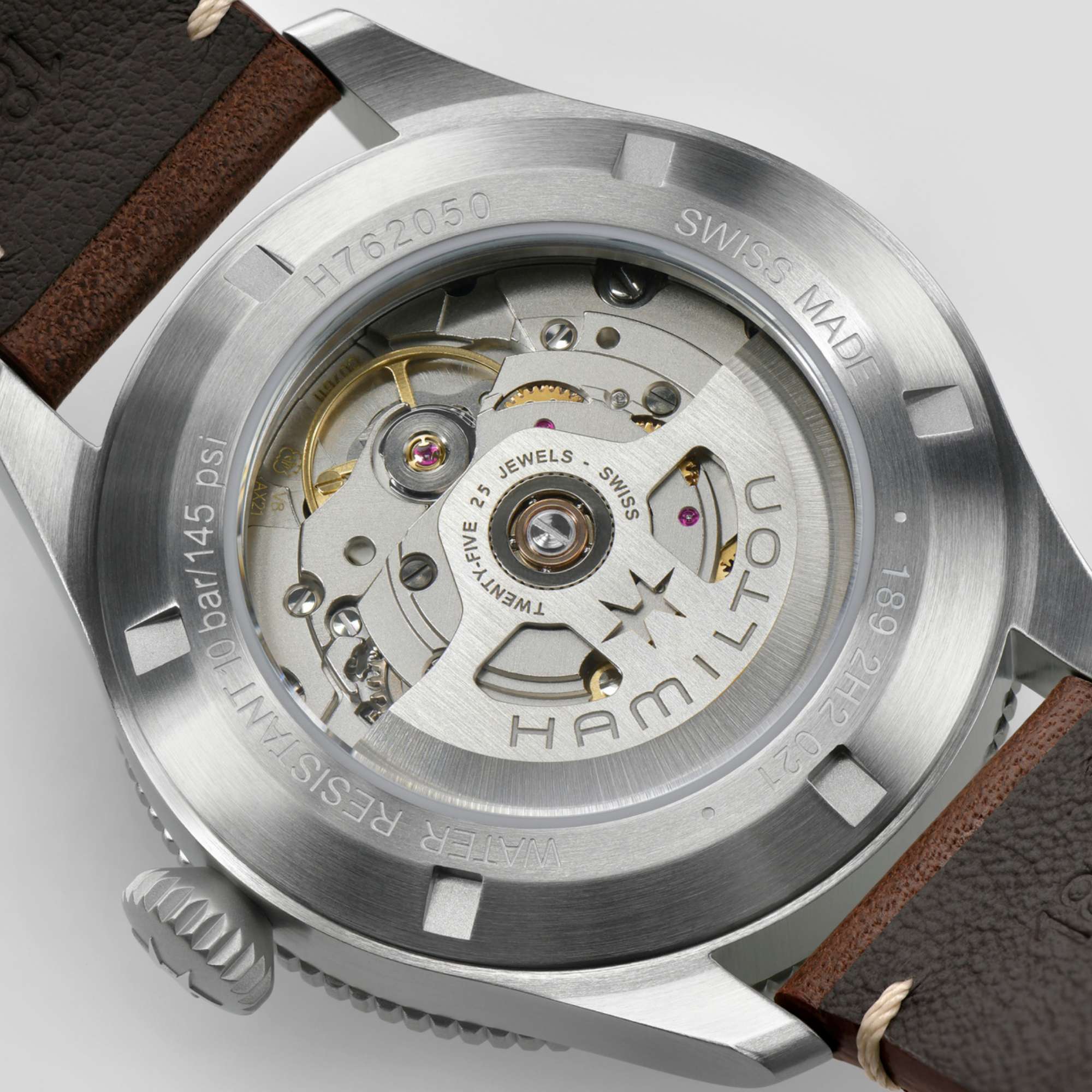 Hamilton Khaki Aviation Pilot Pioneer Automatic Black Dial Brown Leather Strap Men's Watch H76205530