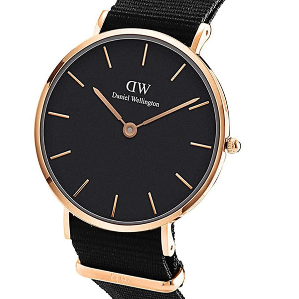 Daniel Wellington Petite Black Dial Fabric Strap Women's Watch DW00100247