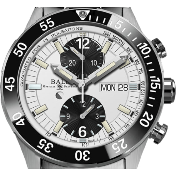 BALL Roadmaster Rescue Limited Edition Chronograph White Dial Steel Strap Men's Watch DC3030C-S-WHBK