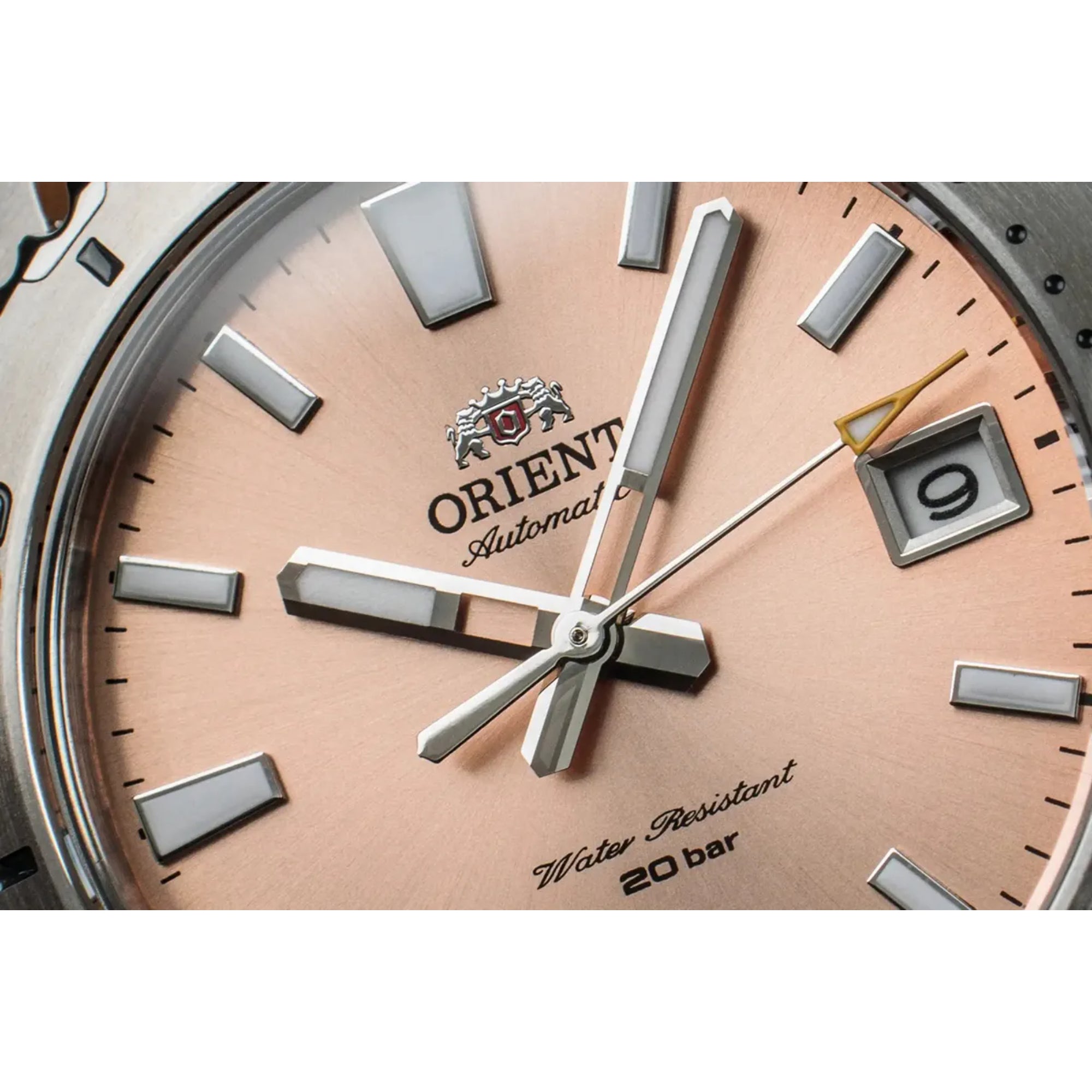 Orient Mako Automatic Apricot Dial Leather Strap Unisex Dive Watch RA-AC0Q05P30B